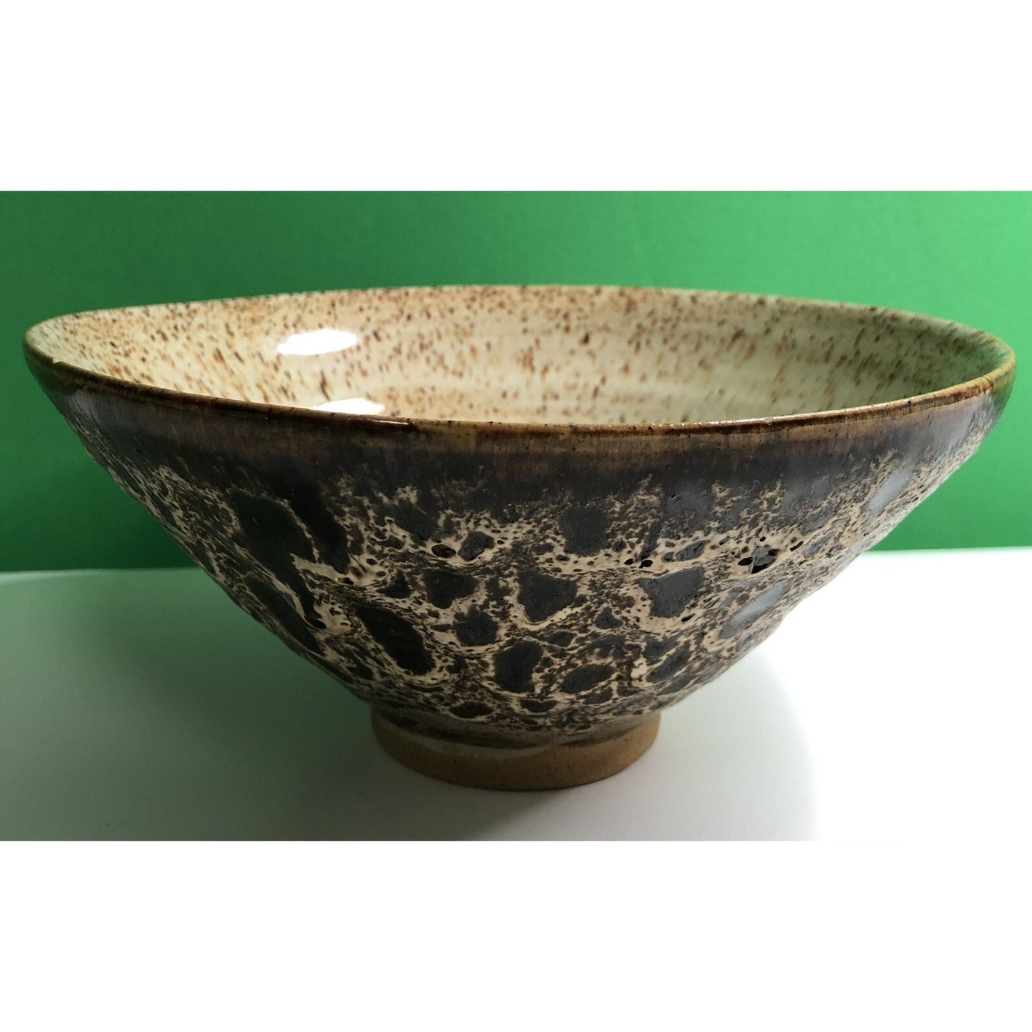 Vintage Studio Art Pottery BOWL Signed NOBLE Drip Glaze