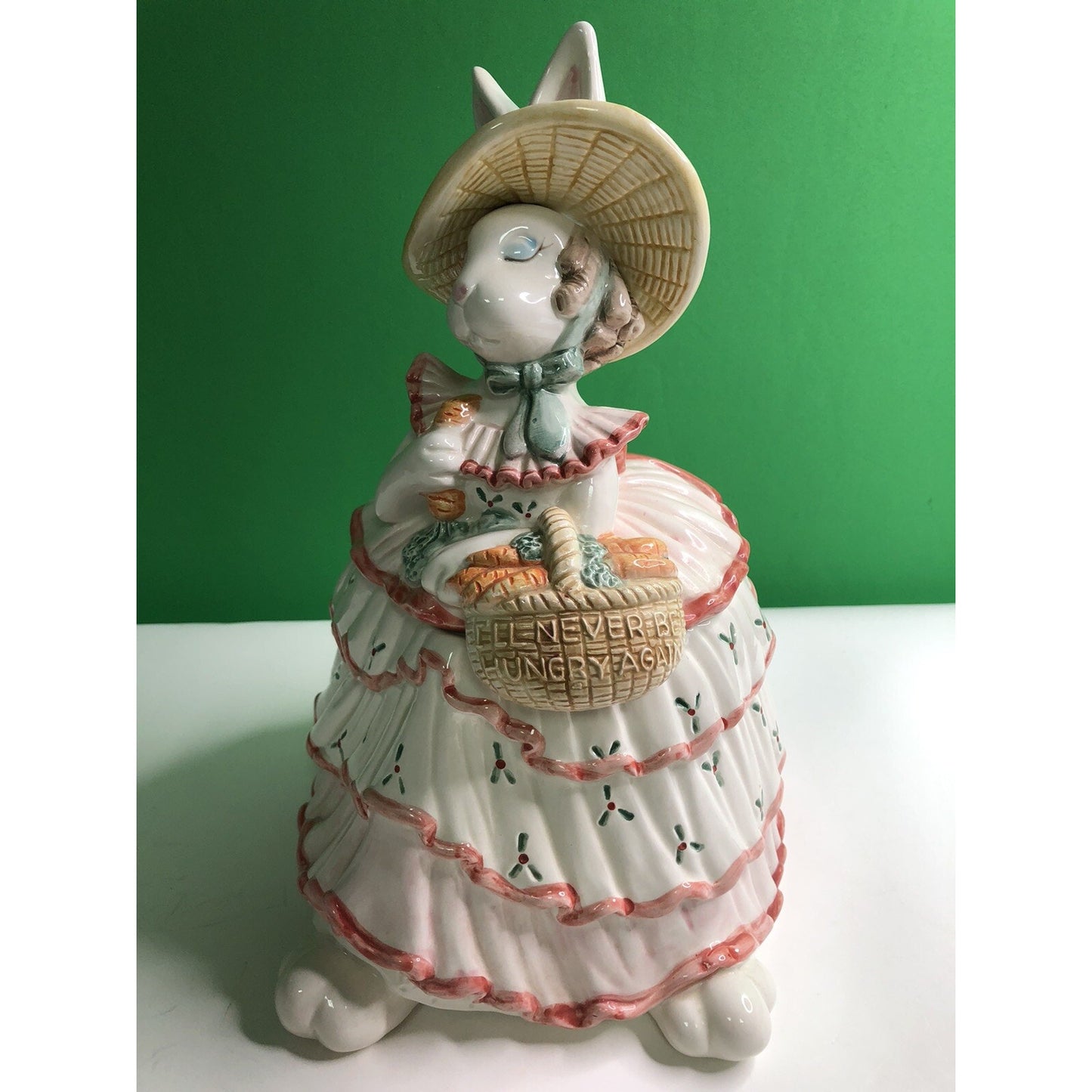1989 FITZ & FLOYD Scarlet O'Hare COOKIE JAR Rabbit Belle Gone With The Wind