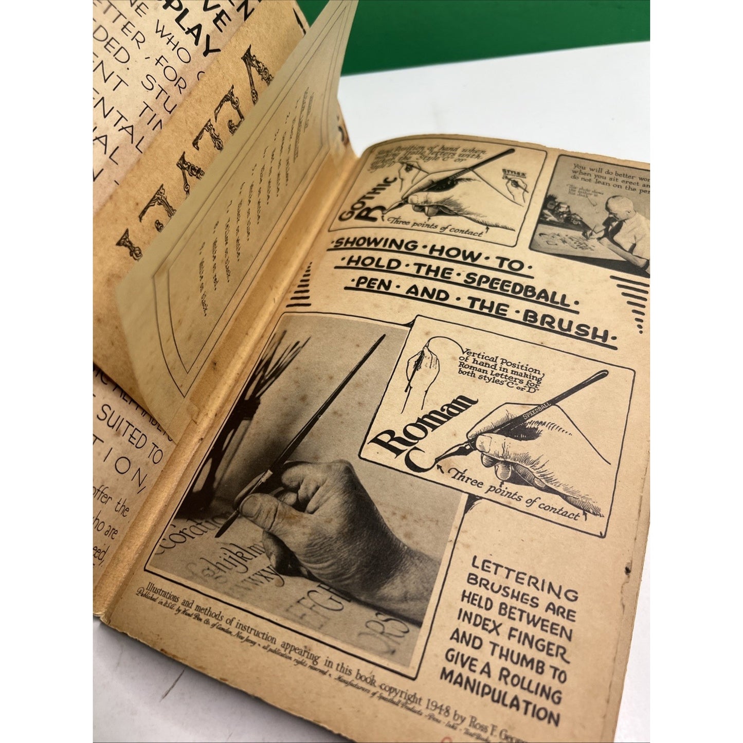 1948 Speedball Lettering Book Property GM&O RAILROAD DRAFTING DEPT MOBILE AL