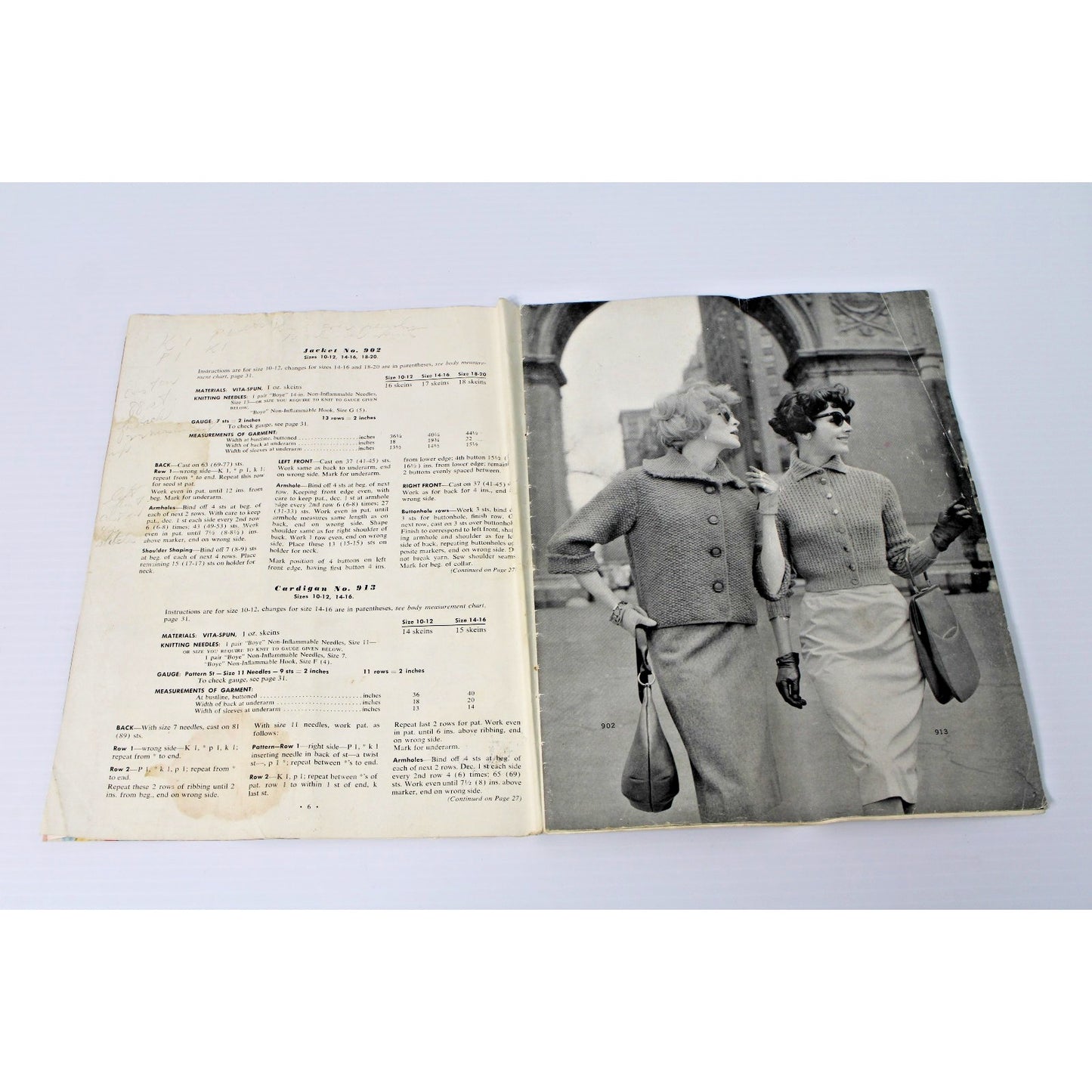 1959 Vintage Knitting: Vita-Spun Vol. 47, 31 pgs, 16 Sweater Cardigan Patterns