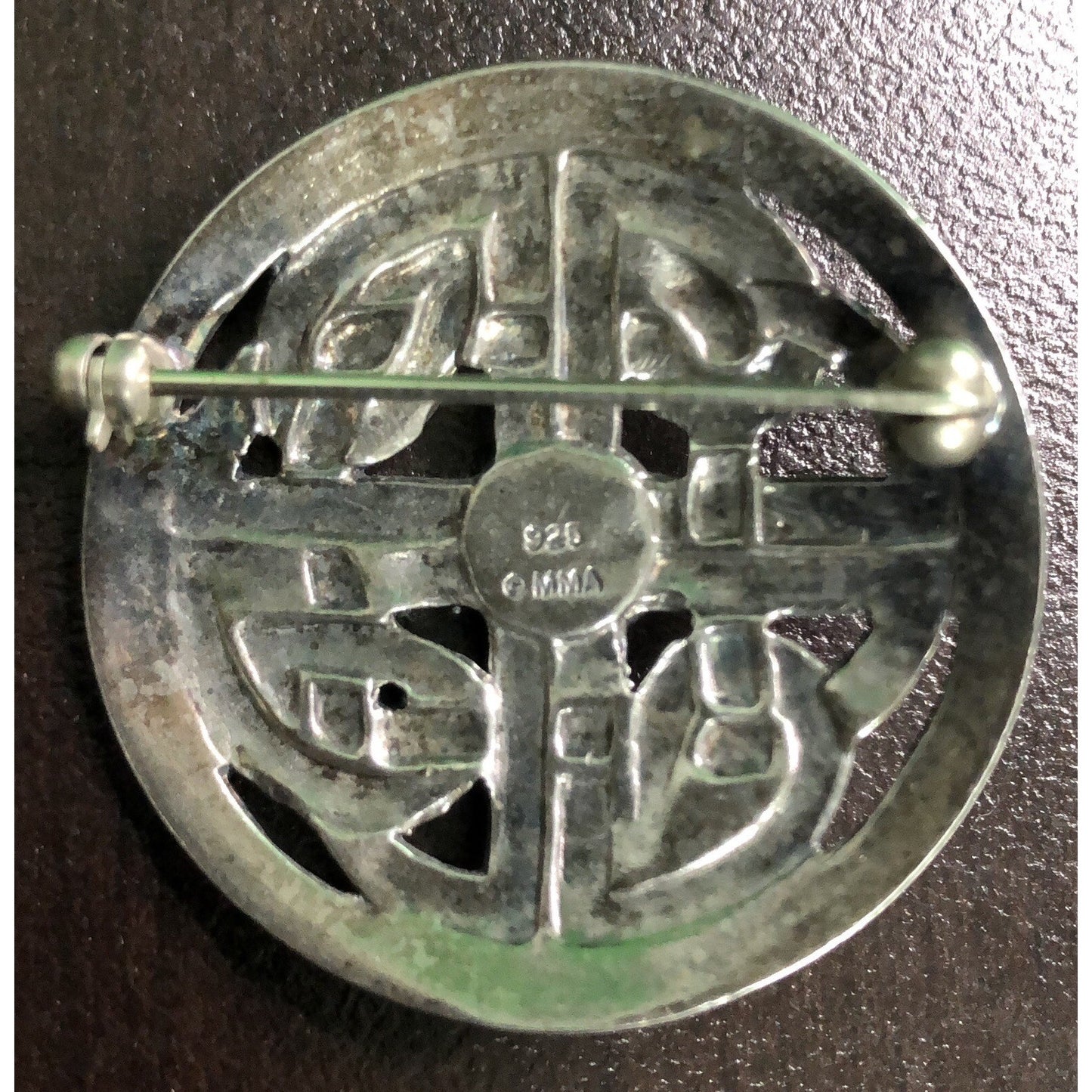 Metropolitan Museum Of Art Silver Brooch MMA Irish Celtic Pin with Garnet Stone