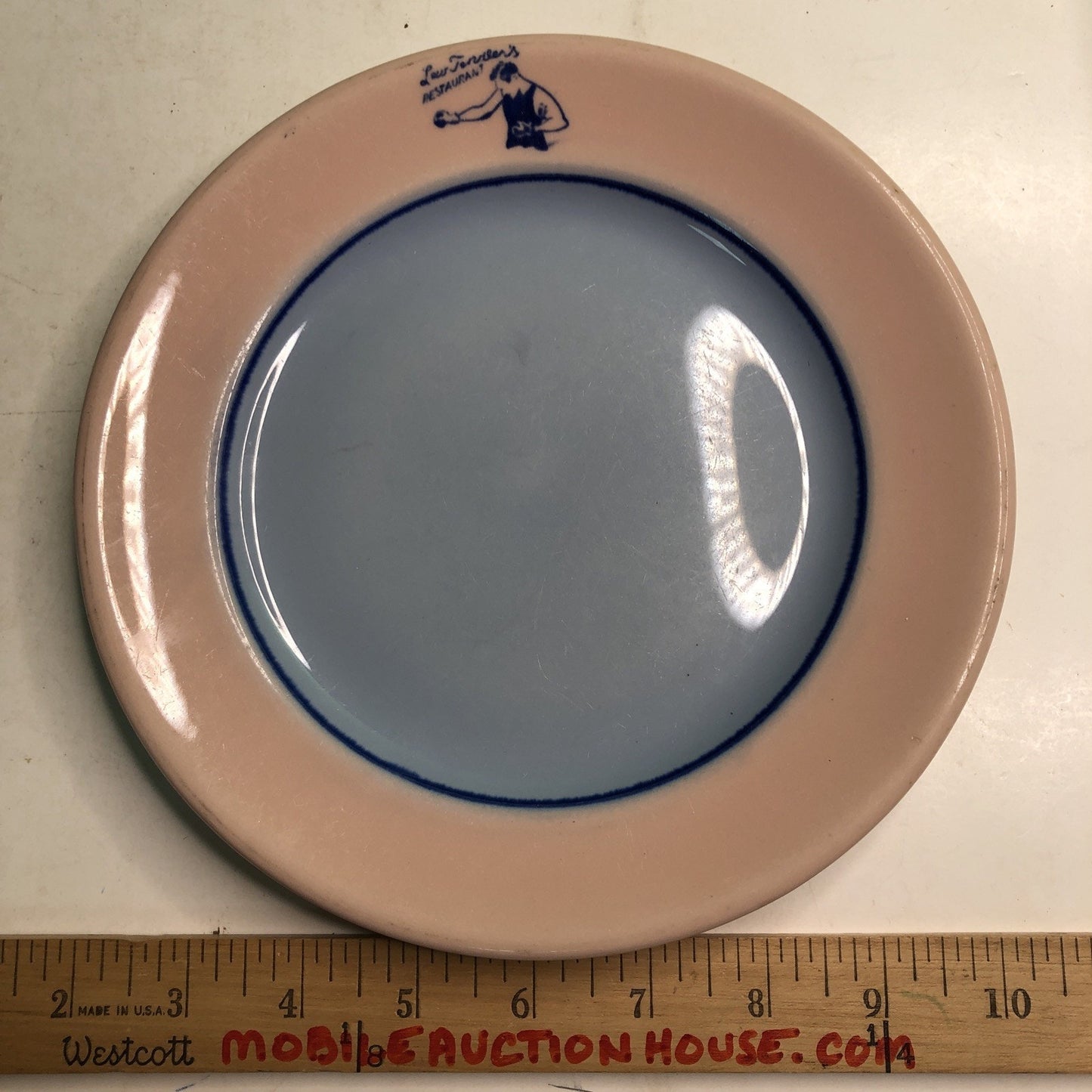 Old Rare LEW TENDLER’S RESTAURANT PLATE 8” Diameter Jewish Boxer Boxing