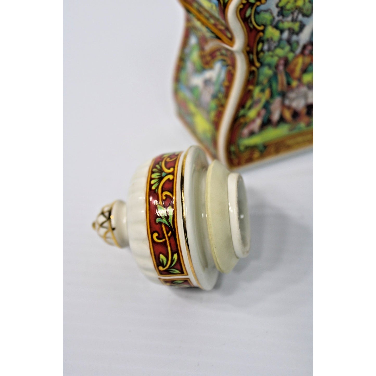 Vintage James Sadler Staffordshire England Afternoon Tea Caddy w/ Lid Porcelain