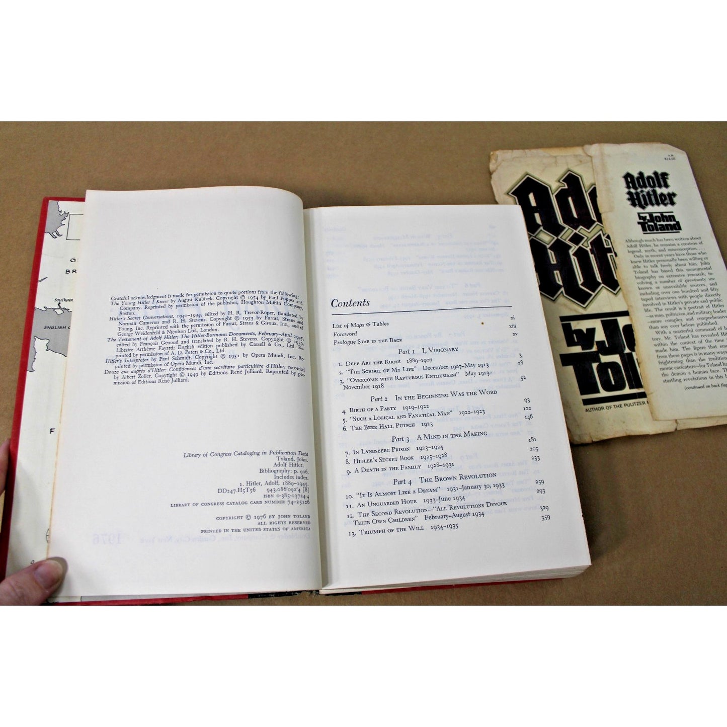 Adolf Hitler by John Toland 1976, First Edition, First Printing. HC/DJ Doubleday