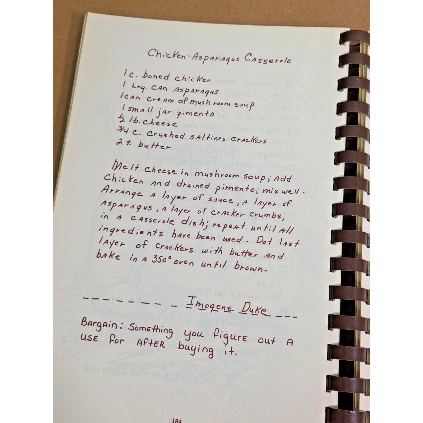 Vintage 1977 Plains Pot-Pourri Cookbook - Jimmy Carter Family Recipes Comb Bound