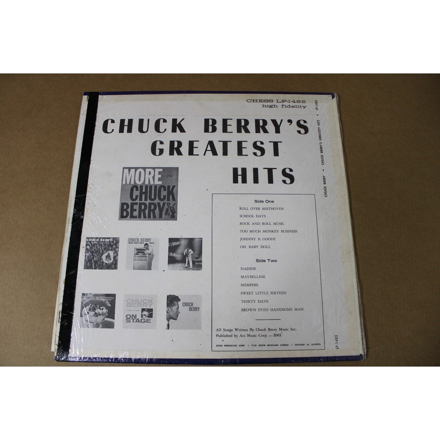 Chuck Berry Greatest Hits LP Vinyl Album Chess 1964 LP-1485 33 1/3 RARE!