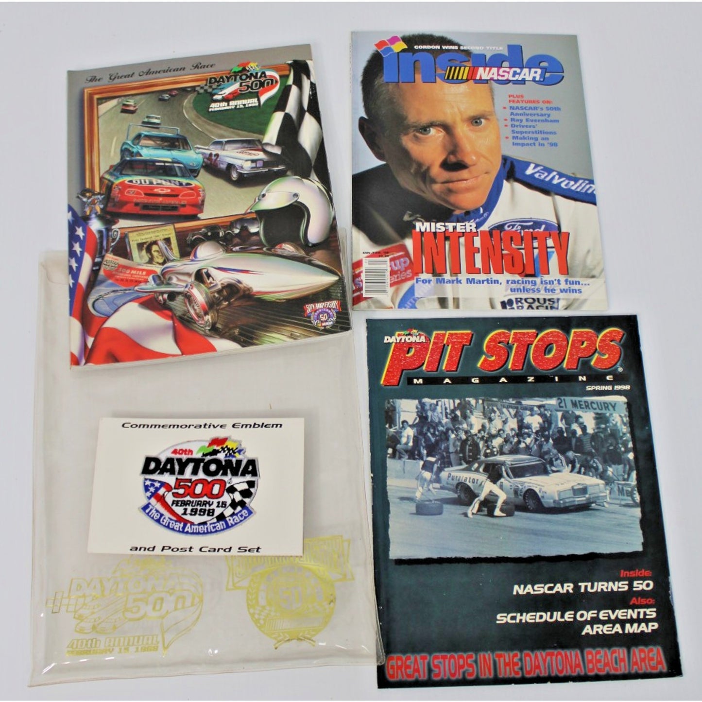 Daytona 500 40th Annual February 15, 1998 Program and Souvenirs-Lot of 6 Vintage