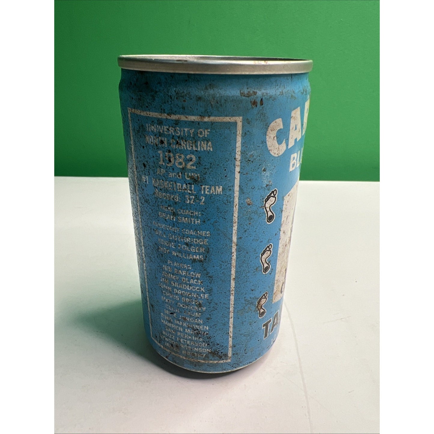 1982 NCAA Champions Tar Heels Carolina Blue Soda Empty Advertising 12oz UNC Can