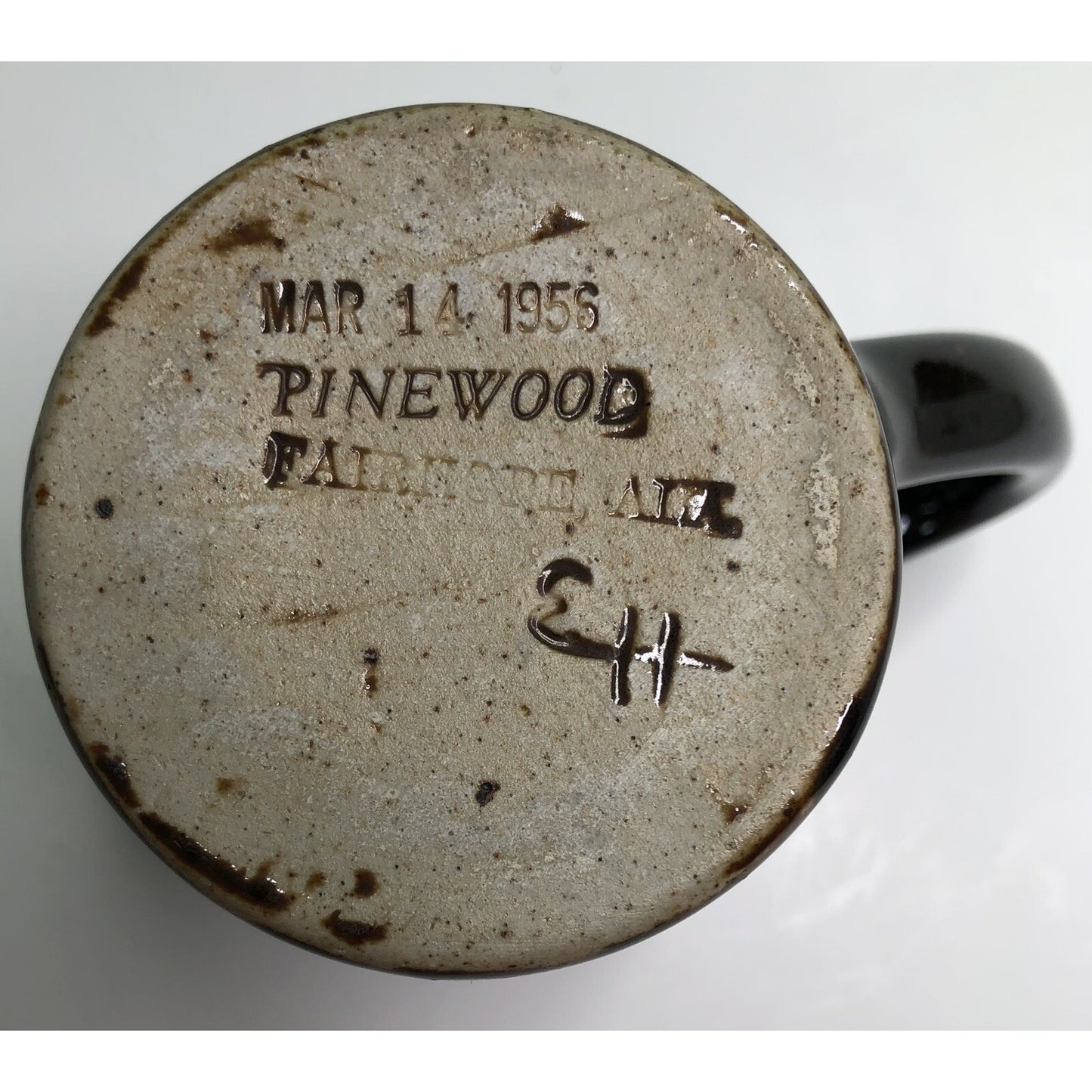 Rare 1956 Pinewood Pottery CUP MUG By EDITH HARWELL Fairhope AL Alabama OOAK