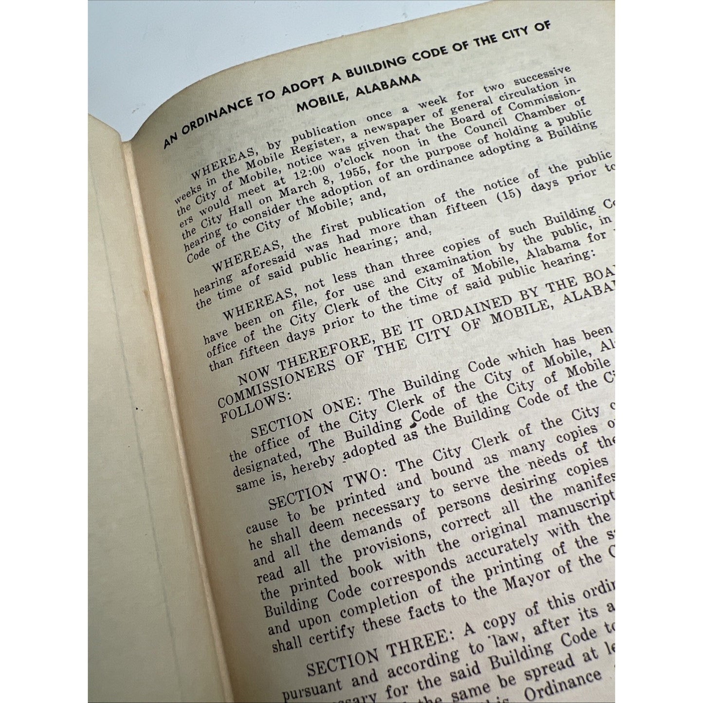 Building Code of the City of Mobile Alabama ALA AL First Edition 1955 Manual