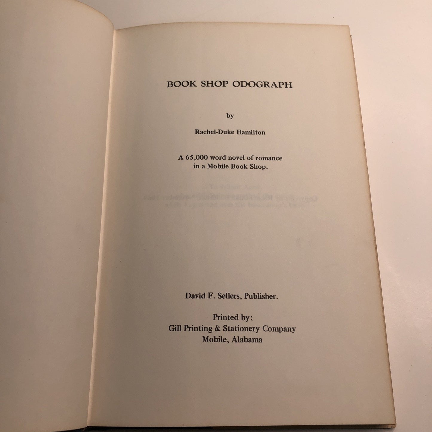 Book Shop Odograph : A 65,000 word novel of romance in a Mobile Book Shop (1969)