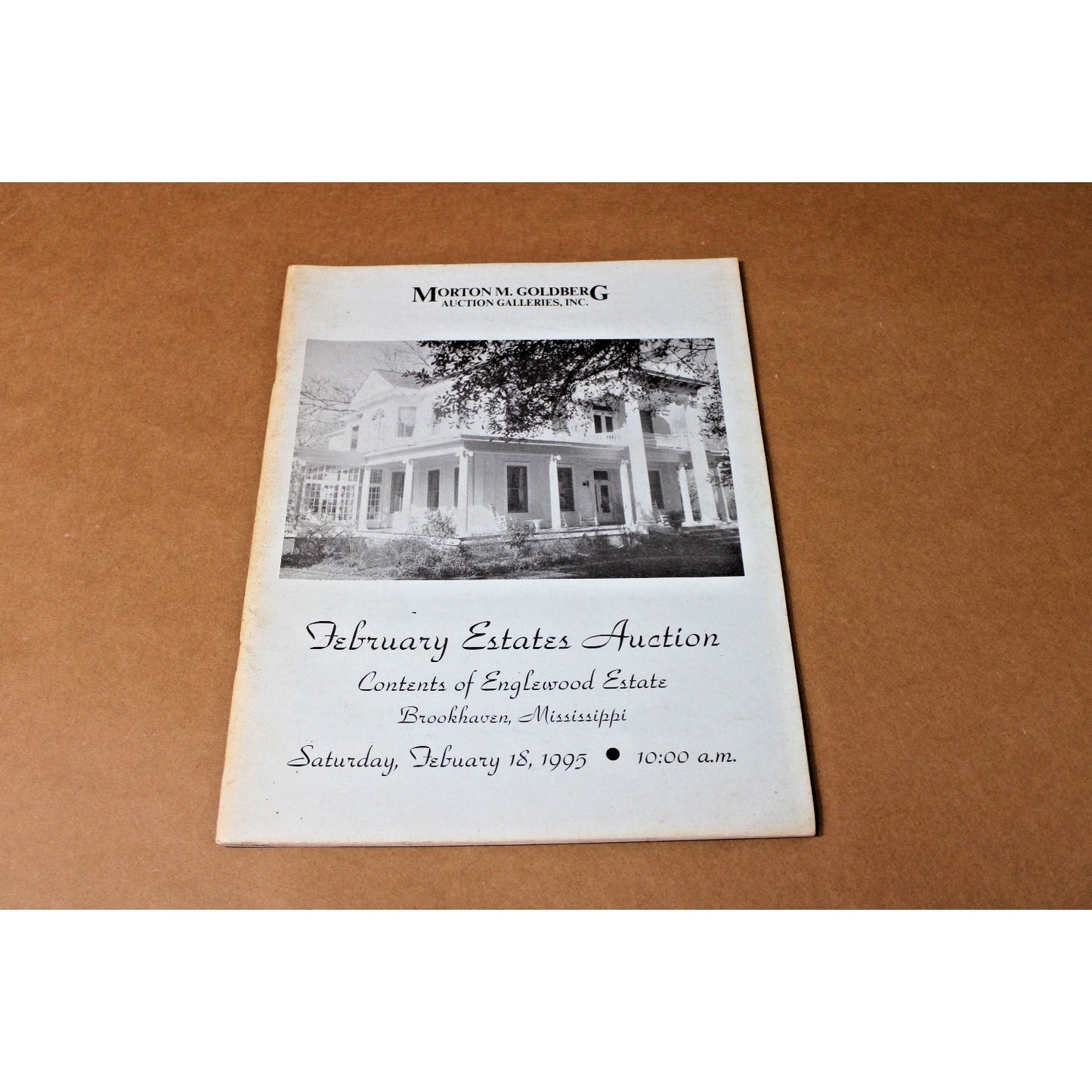 Englewood Estate Auction Catalog, 1995 Brookhaven, Mississppi, Morton Goldberg