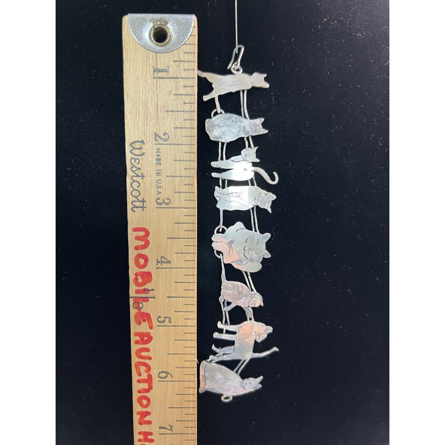 Vintage Metal Wild Bryde CAT BRACELET Link Jewelry 7”