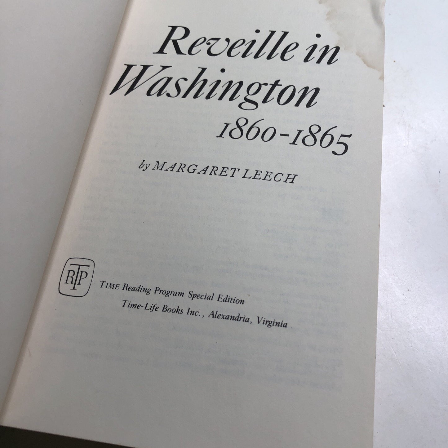 Margaret Leech REVEILLE IN WASHINGTON 1860-1865 PB 1980 TIME LIFE Special Ed