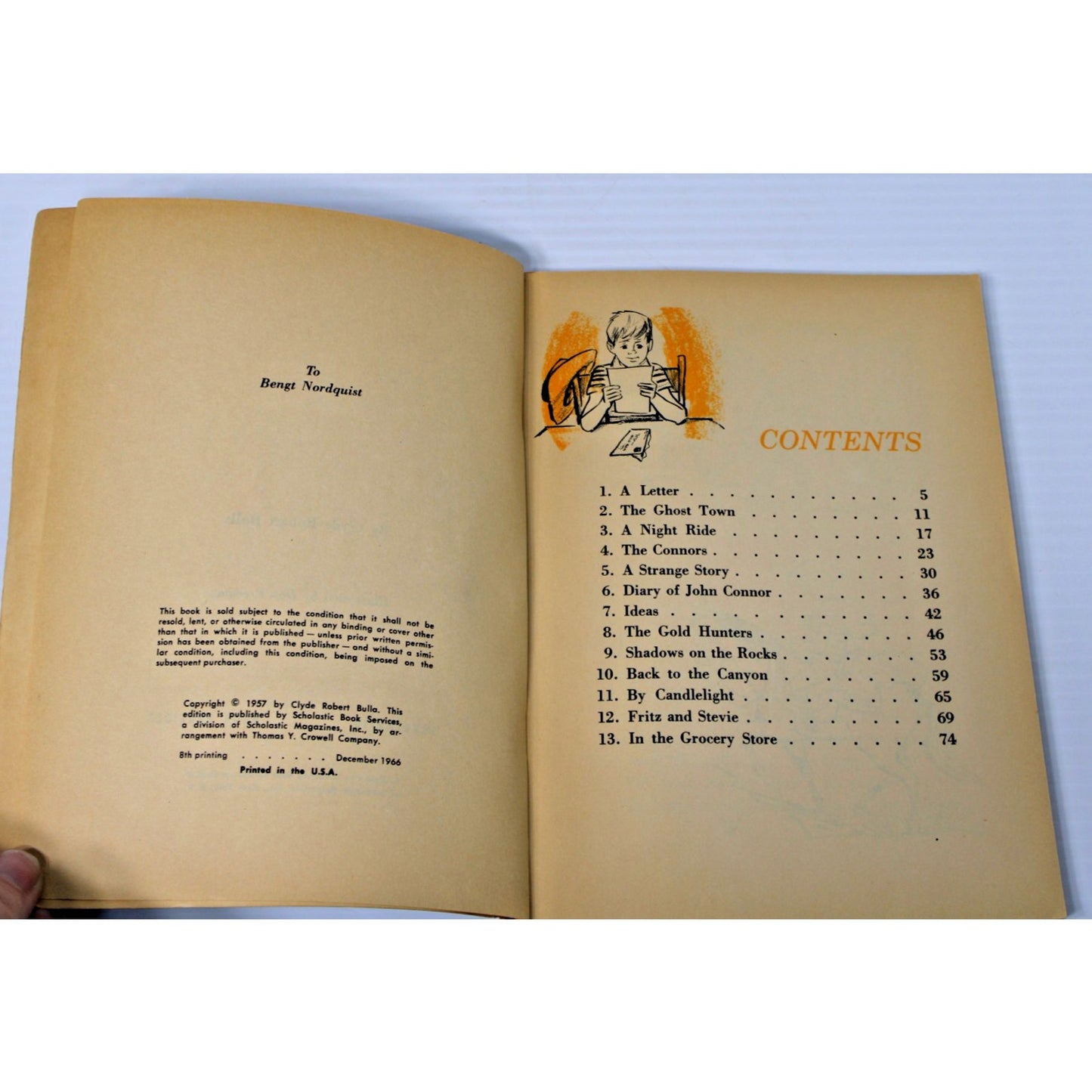 Vintage 1966 Scholastic Book- Ghost Town Treasure- Clyde Robert Bulla
