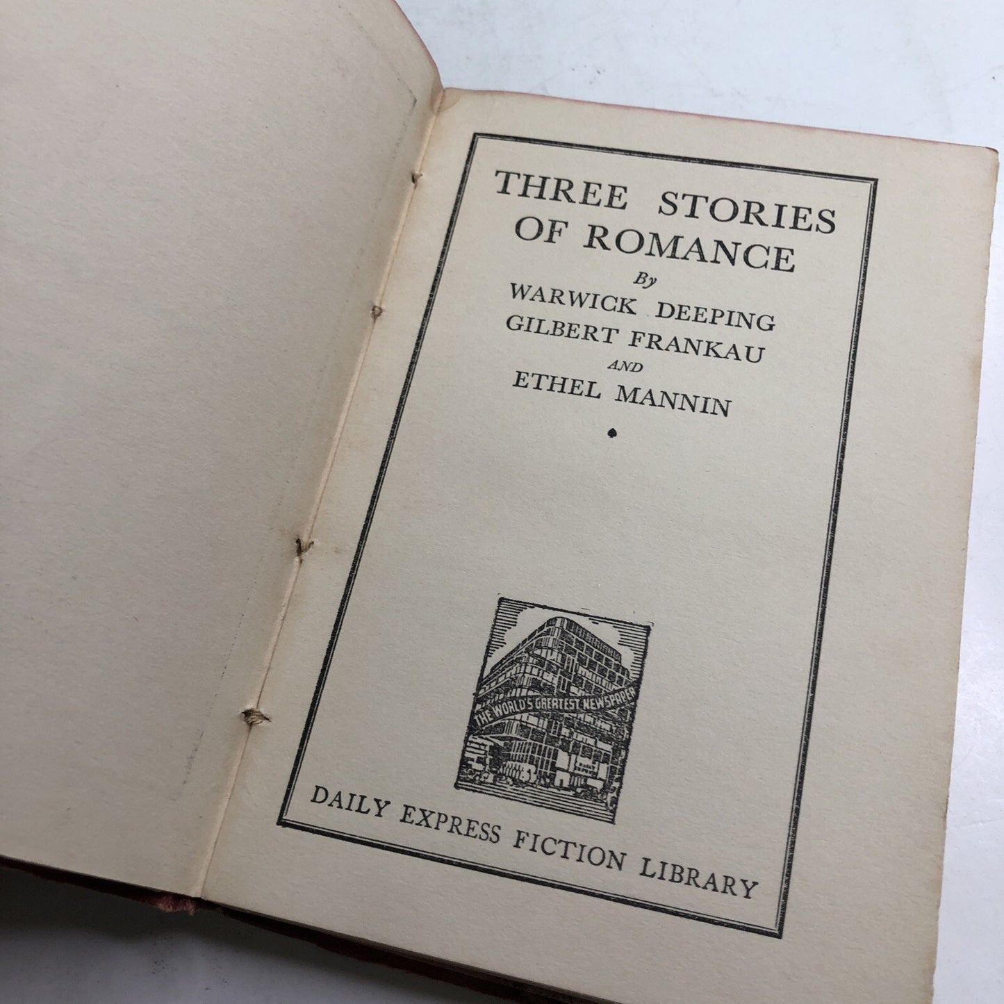Three Stories of Romance By Deeping Frankau & Mannin HC