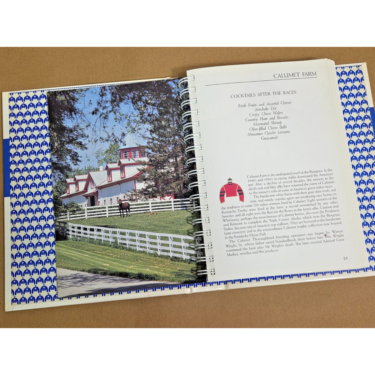 Bluegrass Winners: A Cookbook- Garden Club of Lexington KY Vintage Equestrian EX