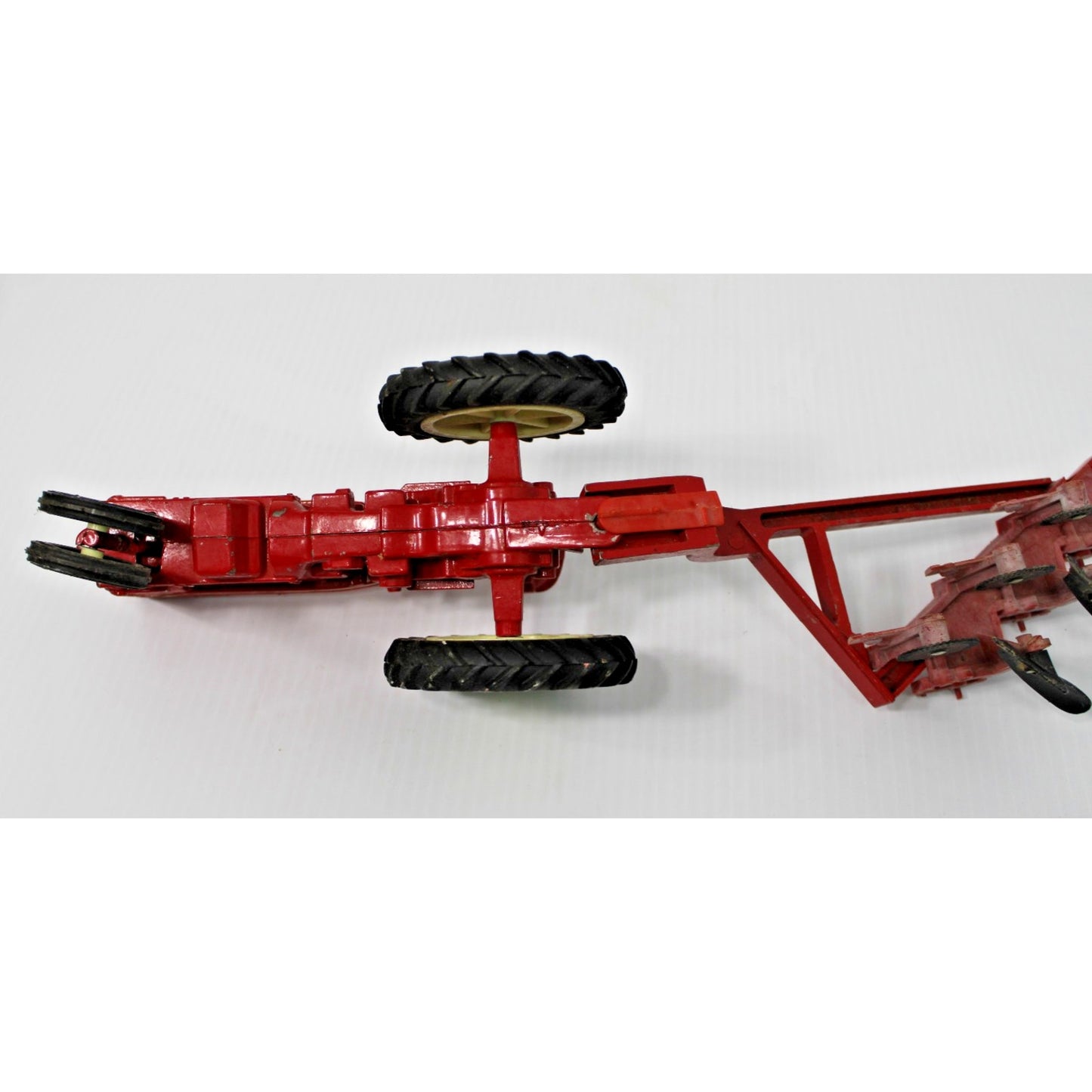 Vintage ERTL Co. 1:16 Scale Metal International Tractor, Wagon, 2 Plows Toy Set