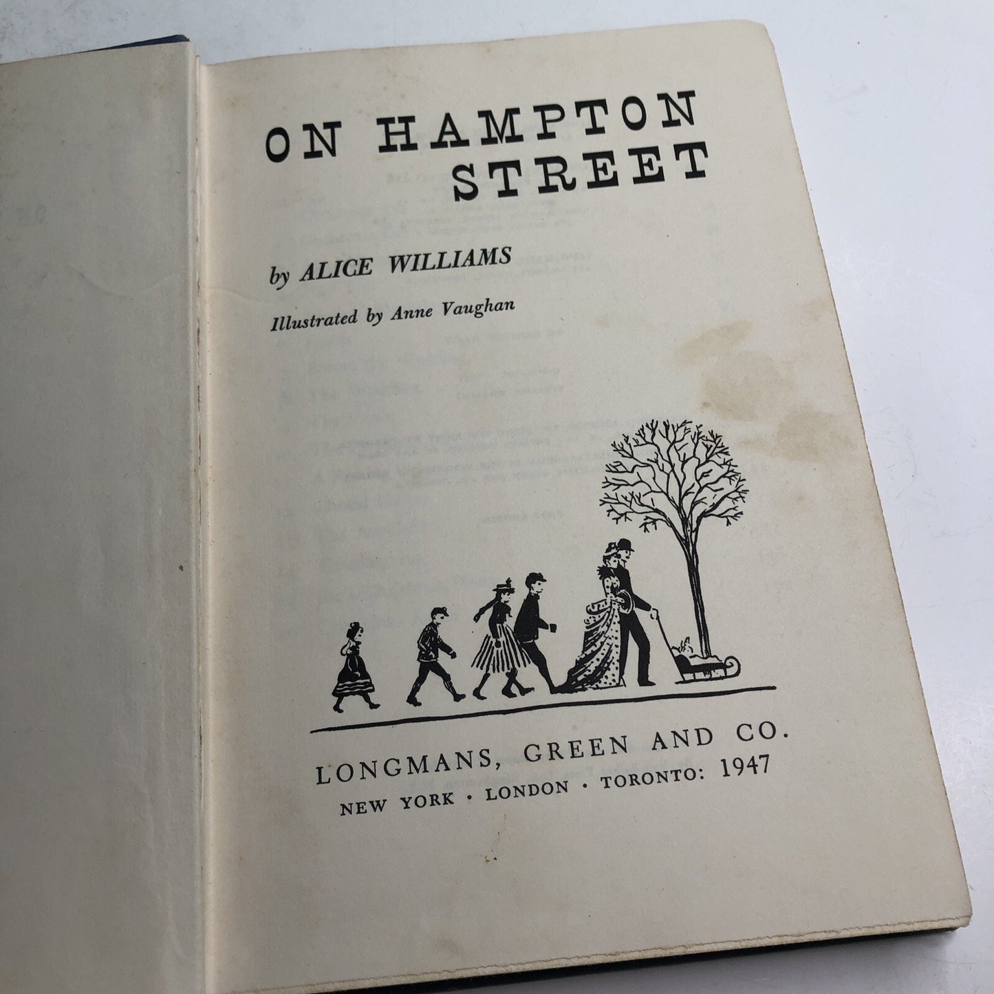 ON HAMPTON STREET by Alice Williams Illustrated by Anne Vaughan 1947 HC
