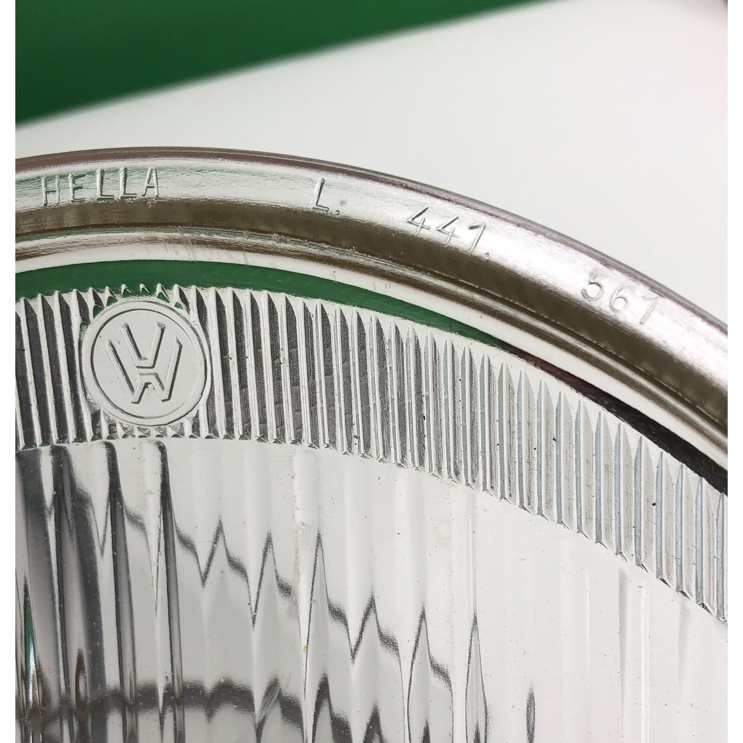 Vintage HELLA Volkswagen VW Logo Headlight Glass Lens & Assembly