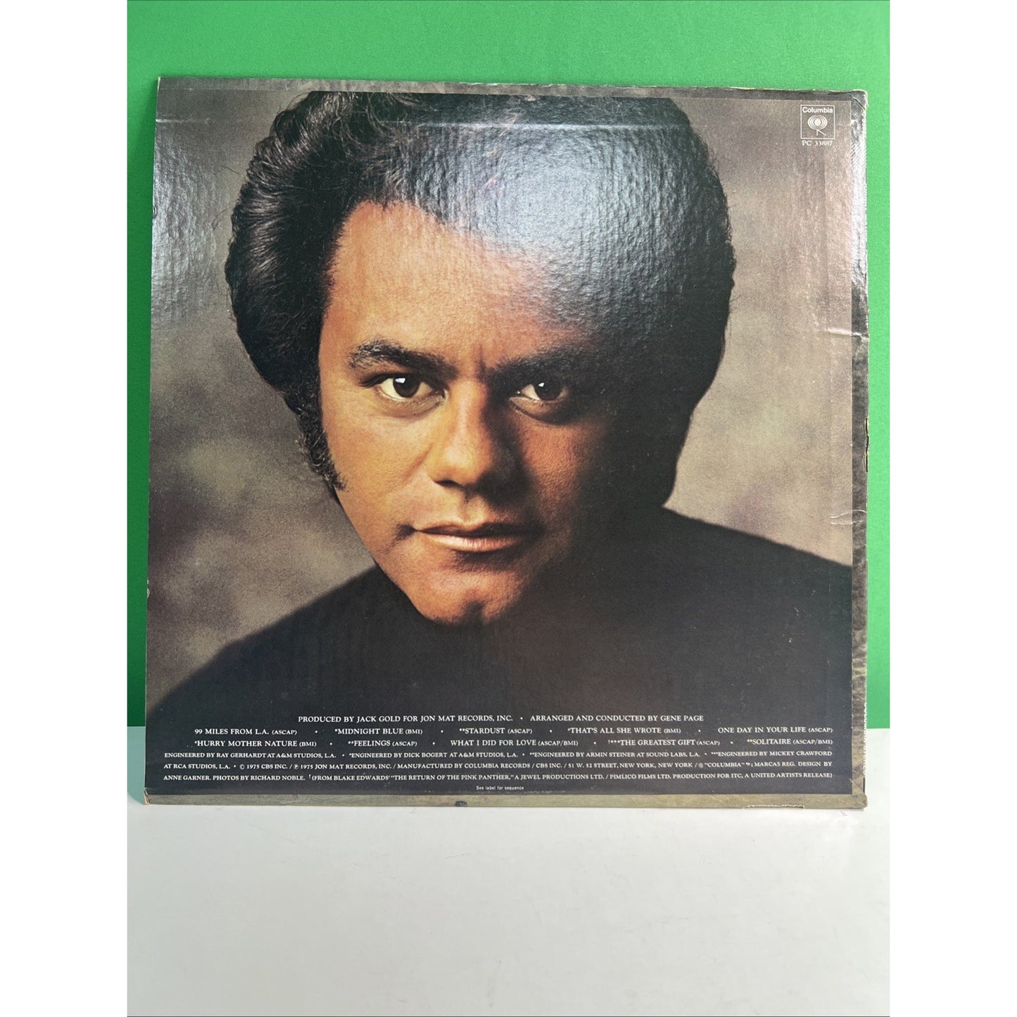 Johnny Mathis FEELINGS Album Record 12" 33 RPM LP Columbia Records
