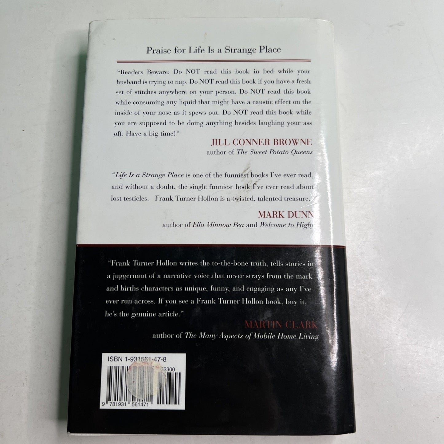 SIGNED Life Is a Strange Place: A Novel by Frank Turner Hollon AL Author HC DJ