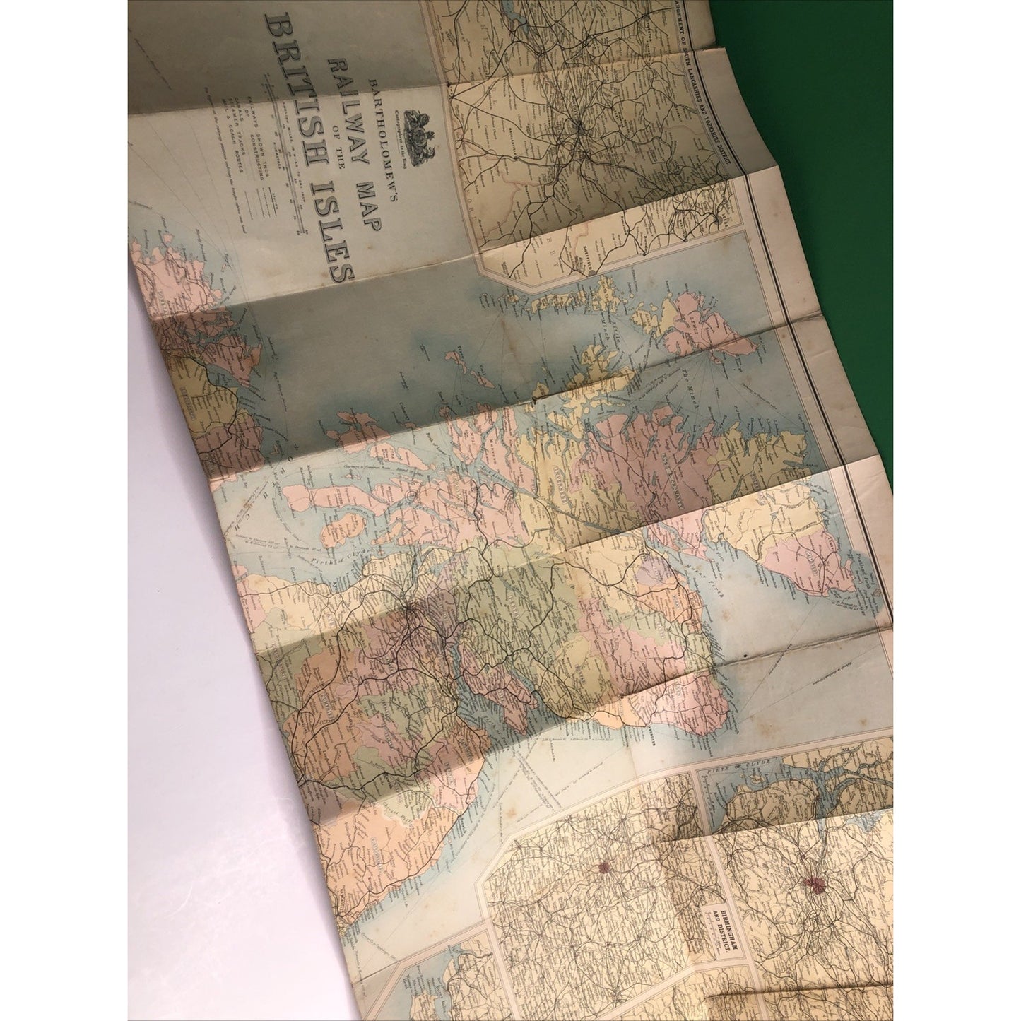 1920-1930 BARTHOLOMEW’S BRITISH ISLES COLOUR LINEN BACK TOURISTS & CYCLISTS MAP
