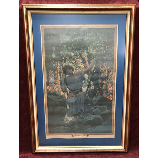 1924 Maxfield Parrish DREAMLIGHT Print 40”x28” Framed Edison Lamp Works GE