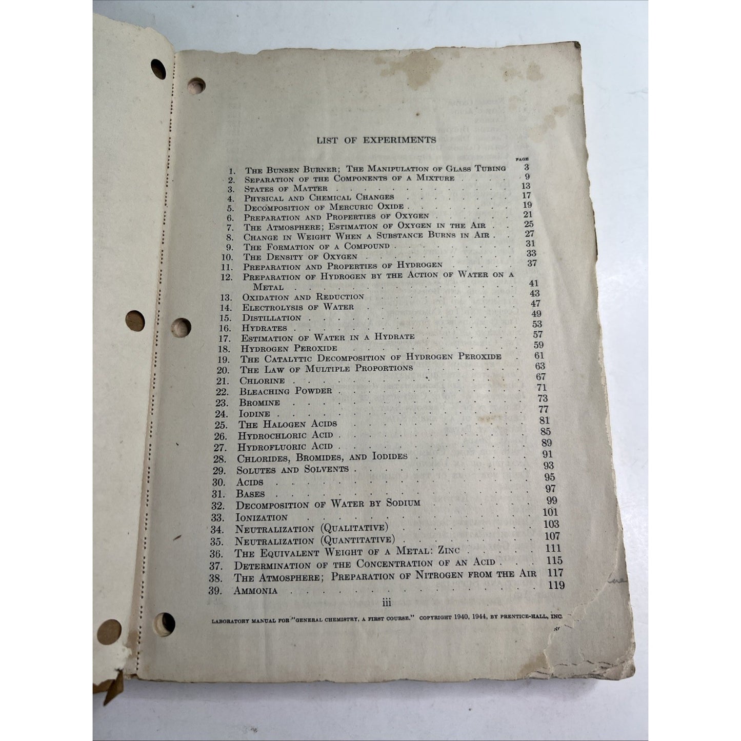 1947 Laboratory Manual of General Chemistry by Young & Porter Revised Edition