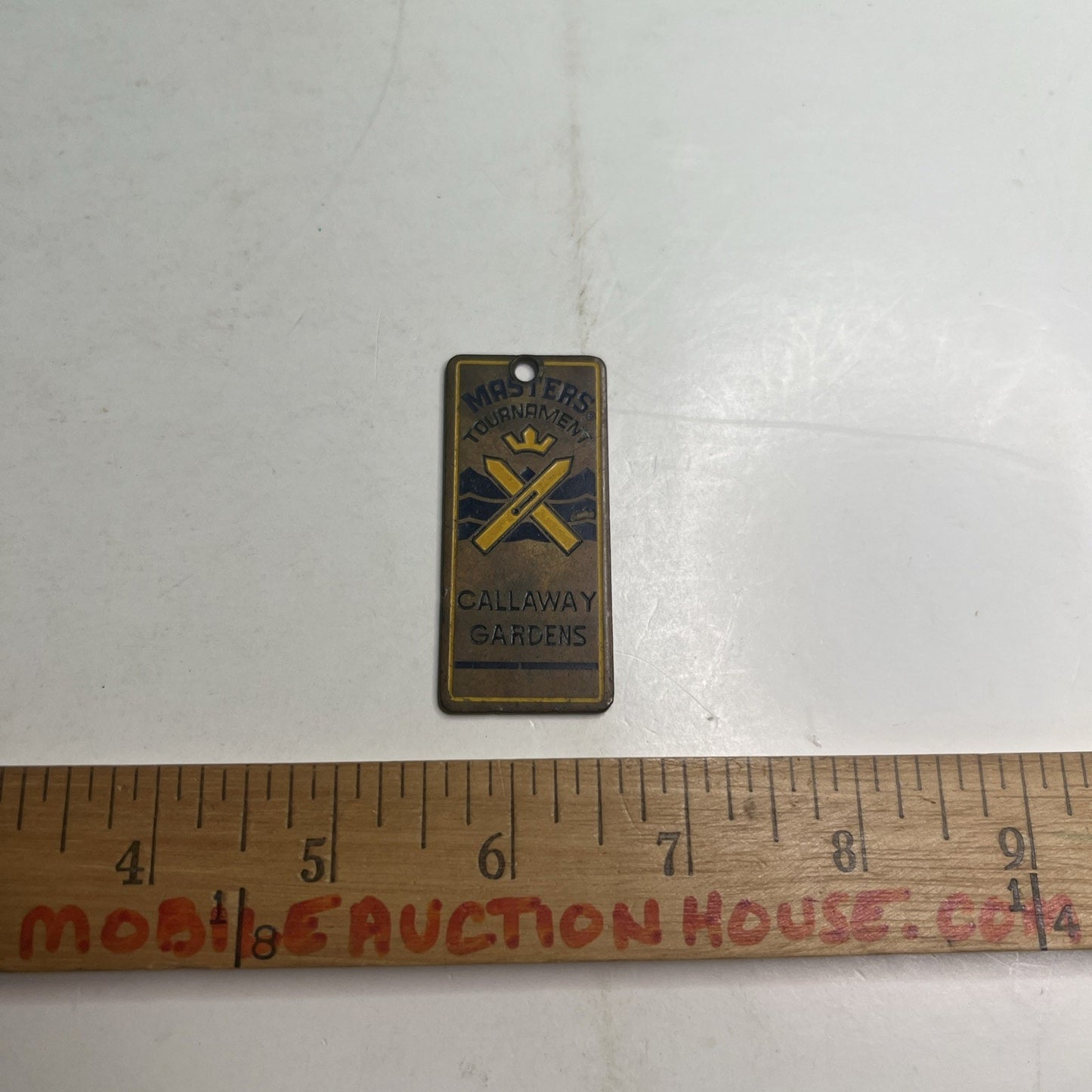 Vintage Masters Water Ski Tournament Brass Enamel Tag Callaway Gardens