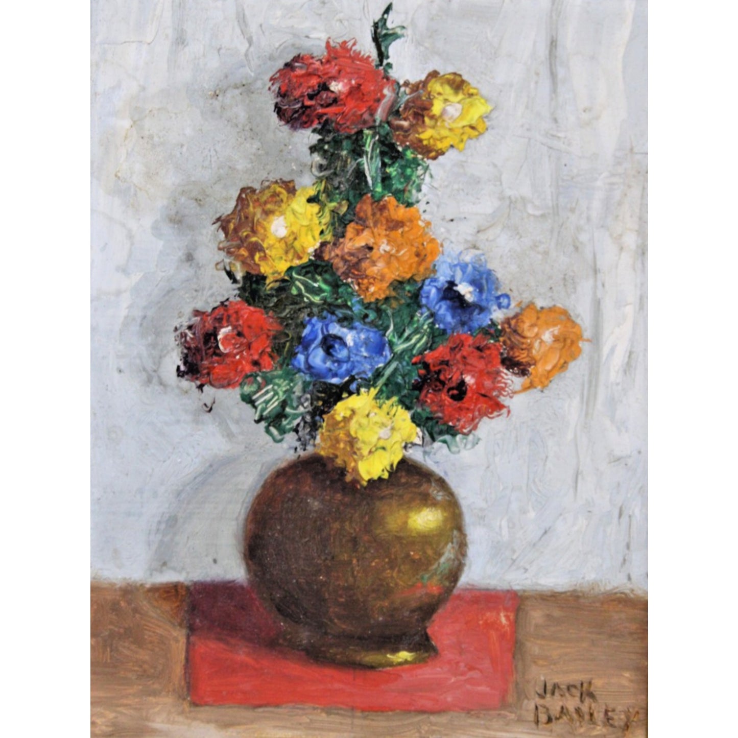 Small Oil On Board Still Life- Jack Bailey, Early 20th Century Framed 10 x 11.5"