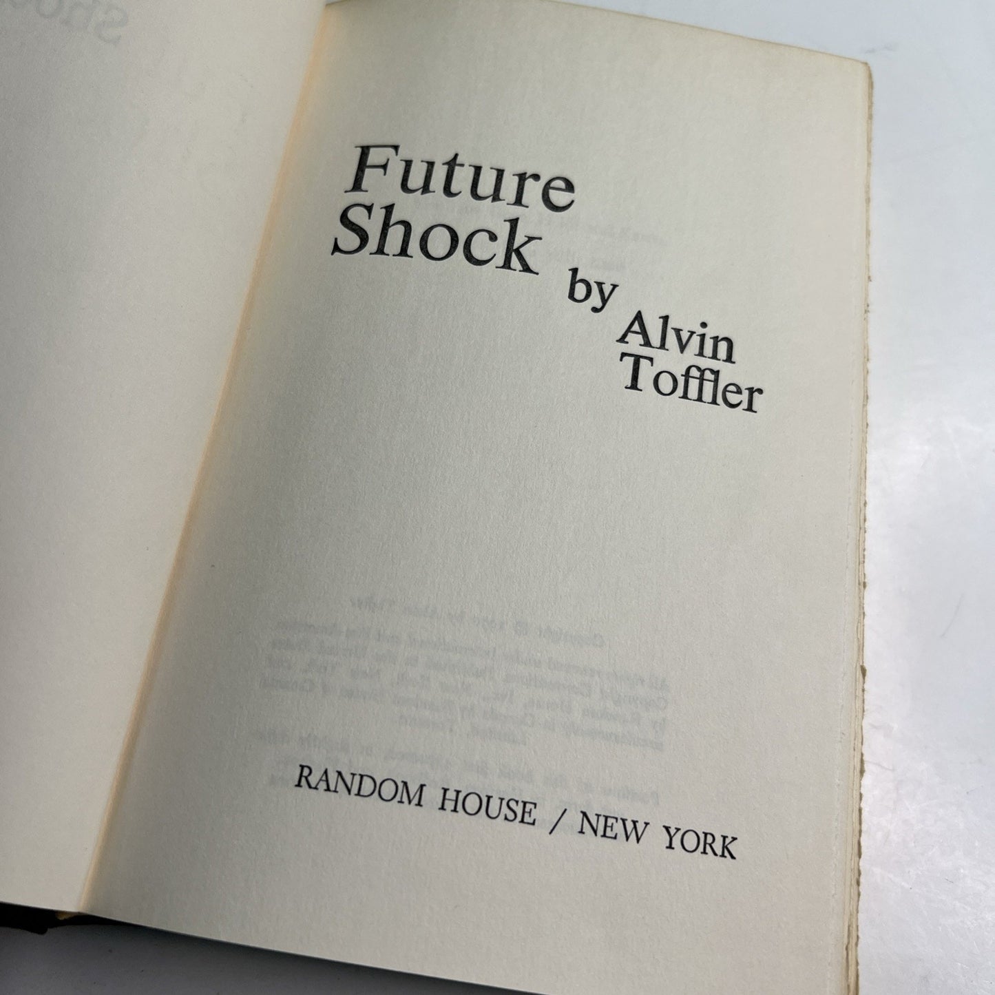 Future Shock 1970 Alvin Toffler HC DJ Book BCE Random House Sci Fi Dystopian