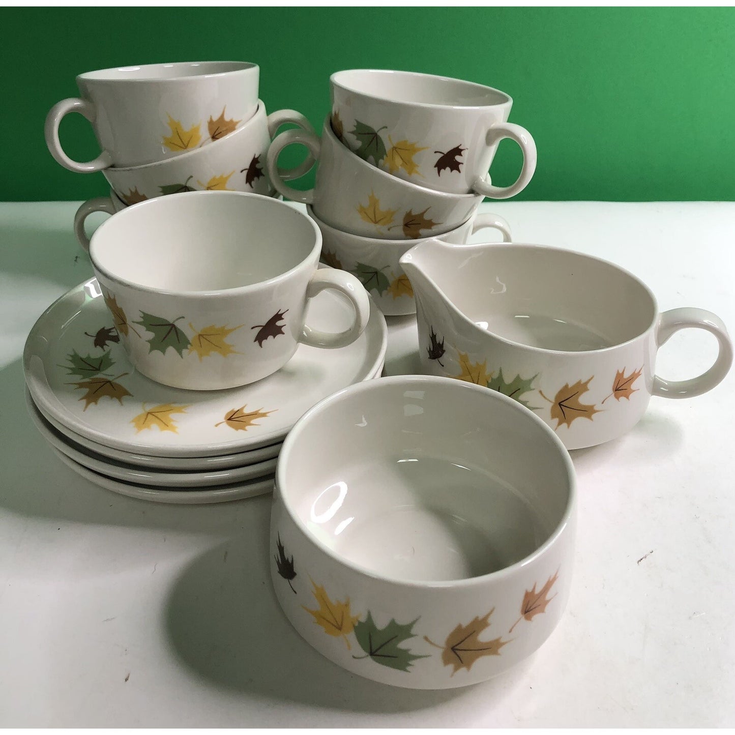 MCM Lot 14 Franciscan INDIAN SUMMER China 8 Cups 4 Saucers 1 Sugar 1 Creamer