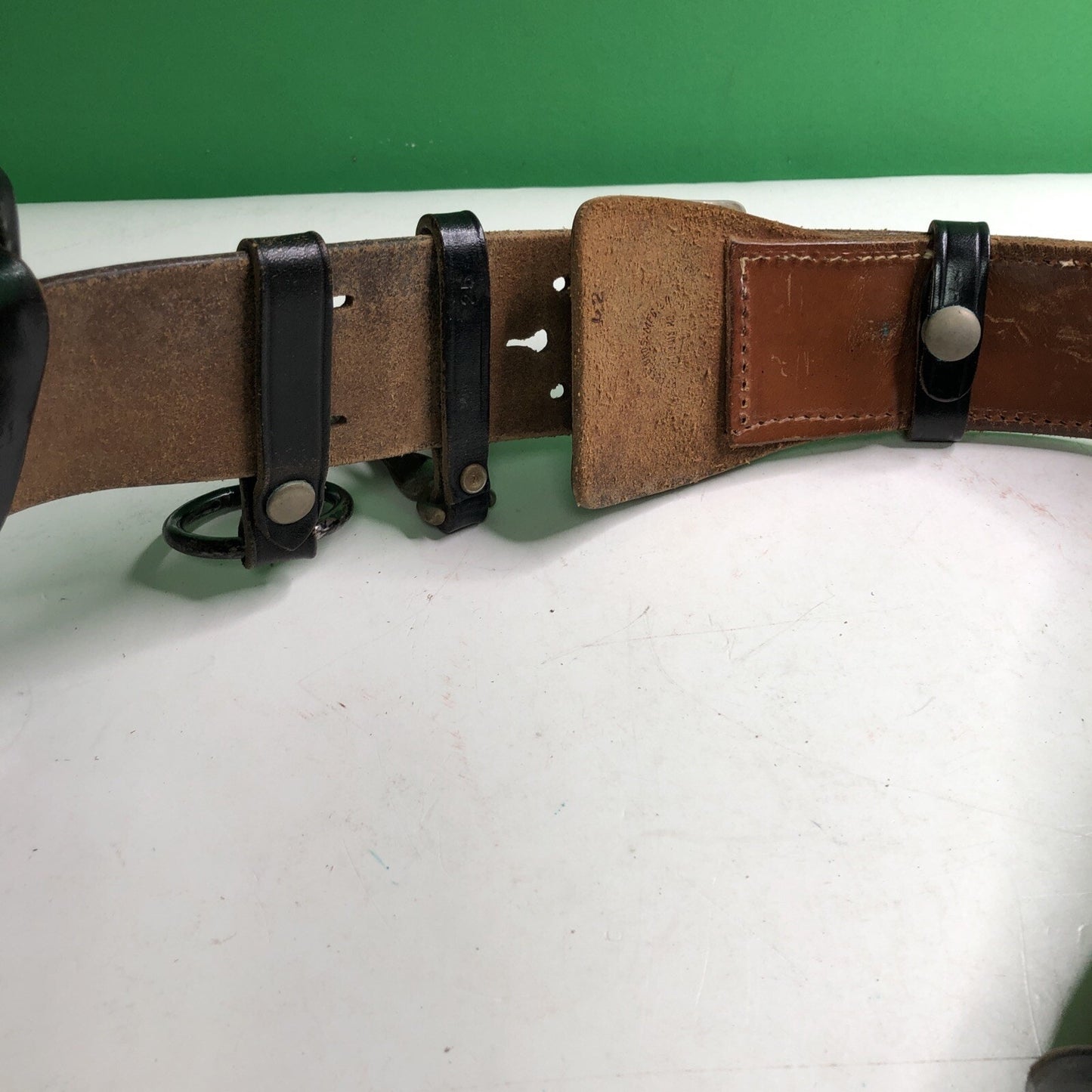 Vintage Brauer Bros. Black Leather Service Belt 42 Bucheimer Accessories Holster
