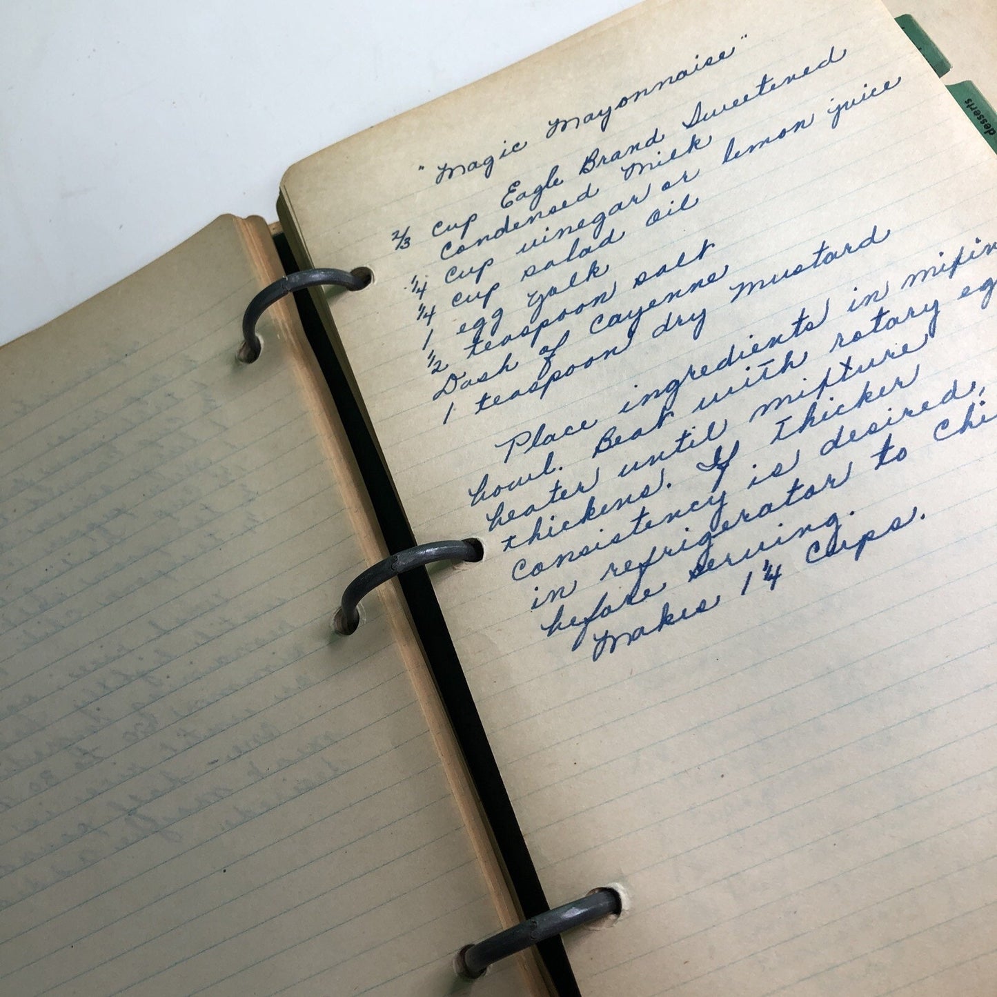 Vintage RECIPES BOOK Binder Three Hole Punched DIY Create Your Own Nutrition