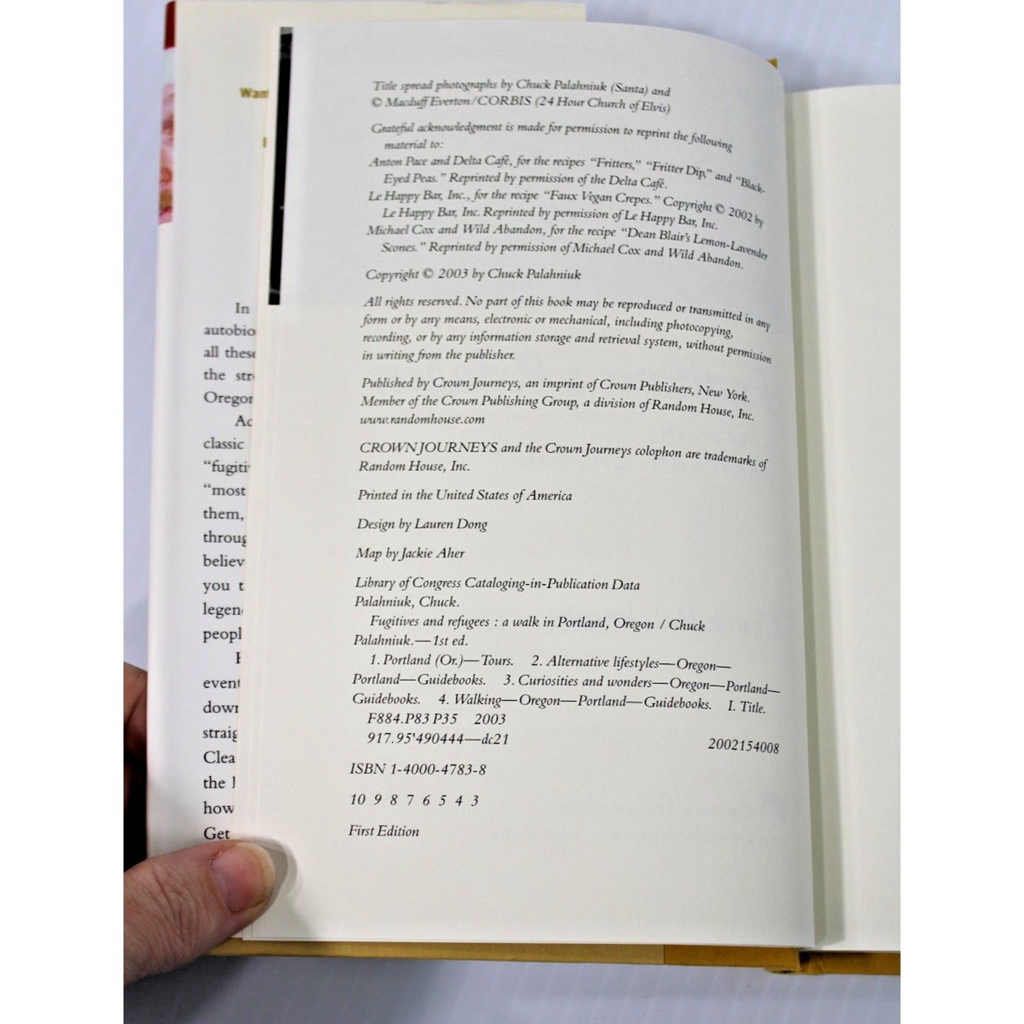 *SIGNED* Chuck Palahniuk- Fugitives And Refugees: A Walk In Portland, OR 1st Ed.