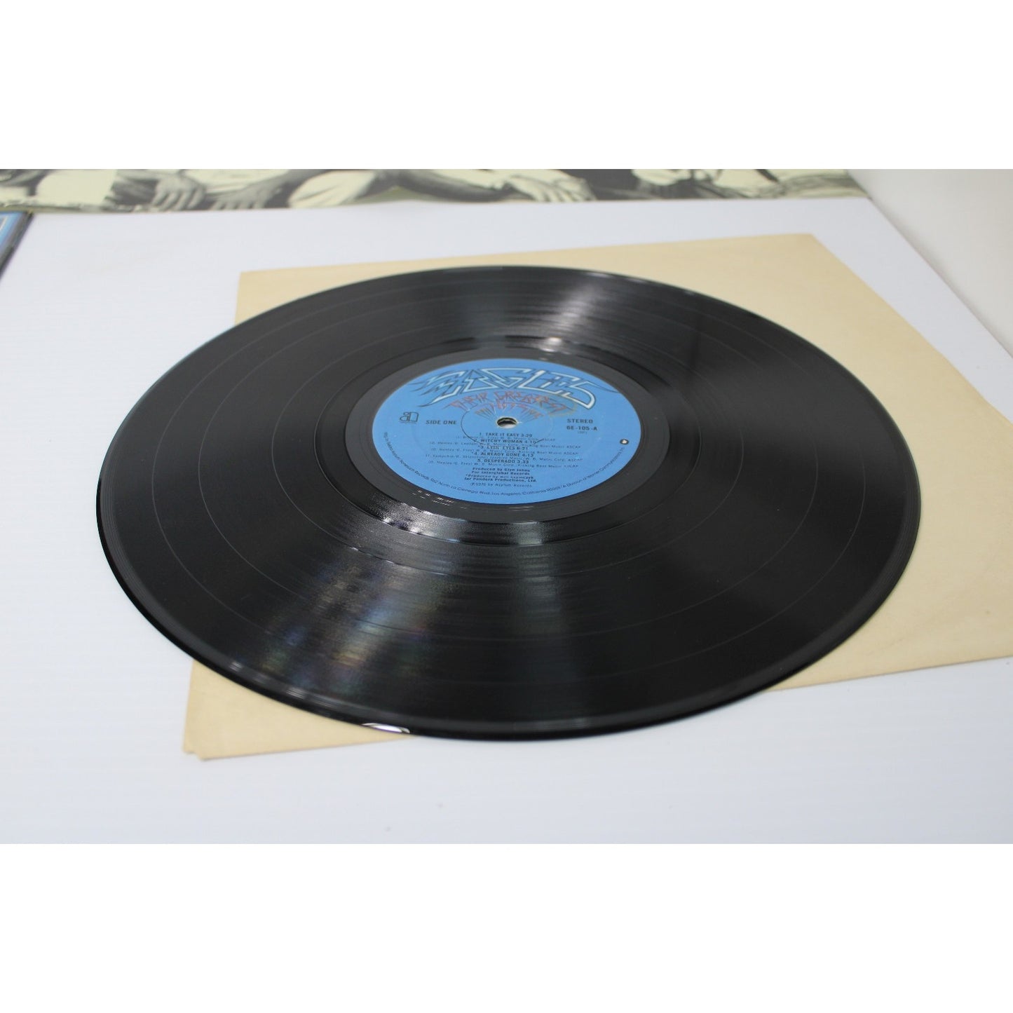 The Eagles- Their Greatest Hits 1971-1975 LP Asylum 6E-105 Embossed, Rare Poster