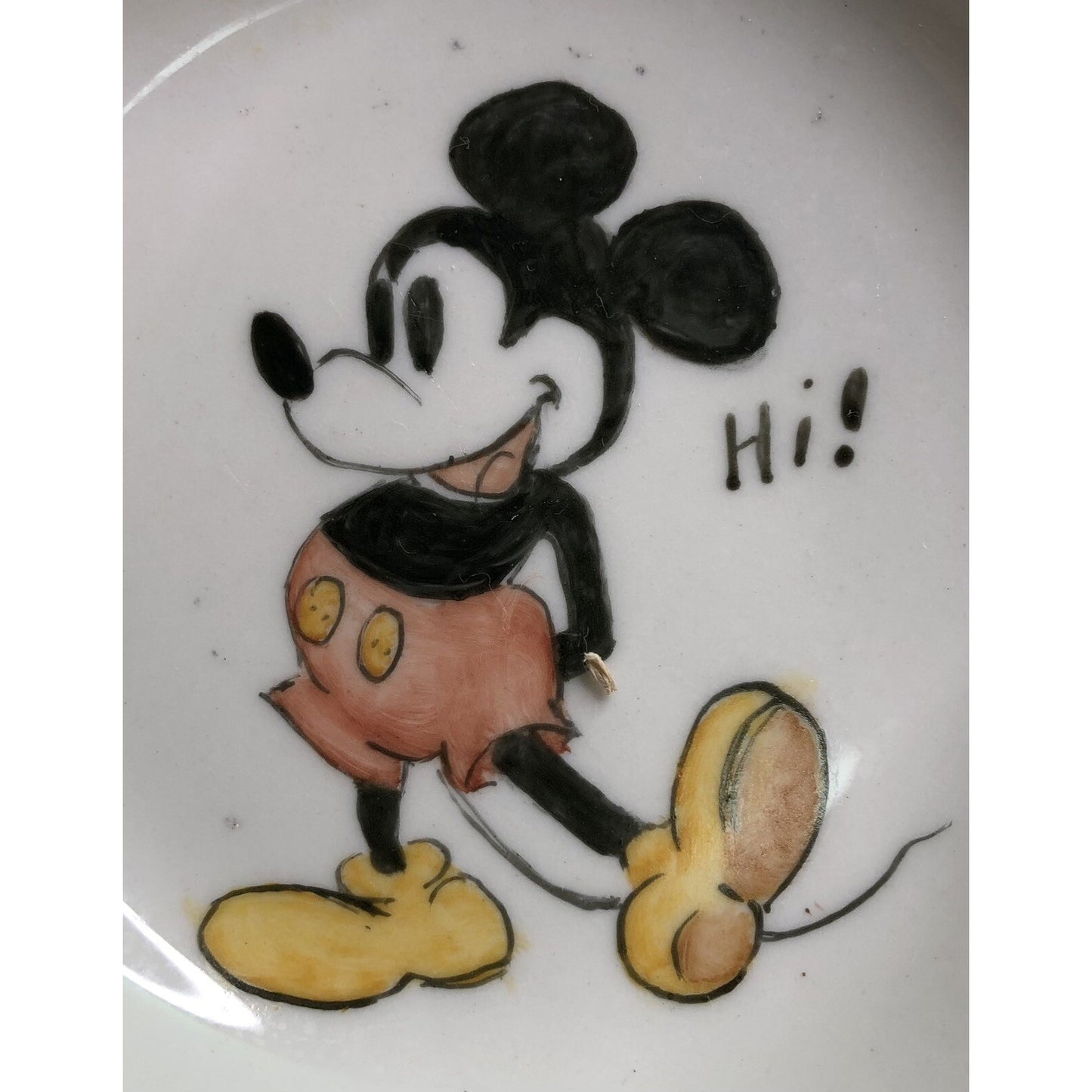 Vintage Homer Laughlin Best China 4.5” MICKEY MOUSE BOWL Hand Painted Signed