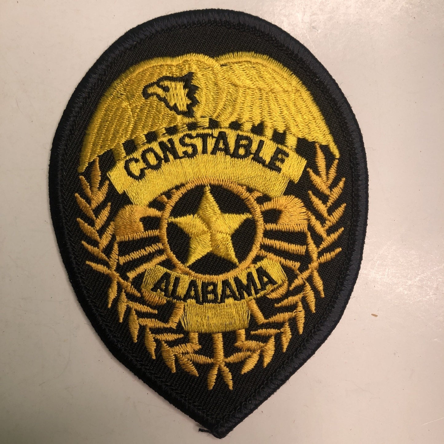 Vintage Constable Alabama Embroidered Patch Black Gold Eagle Star