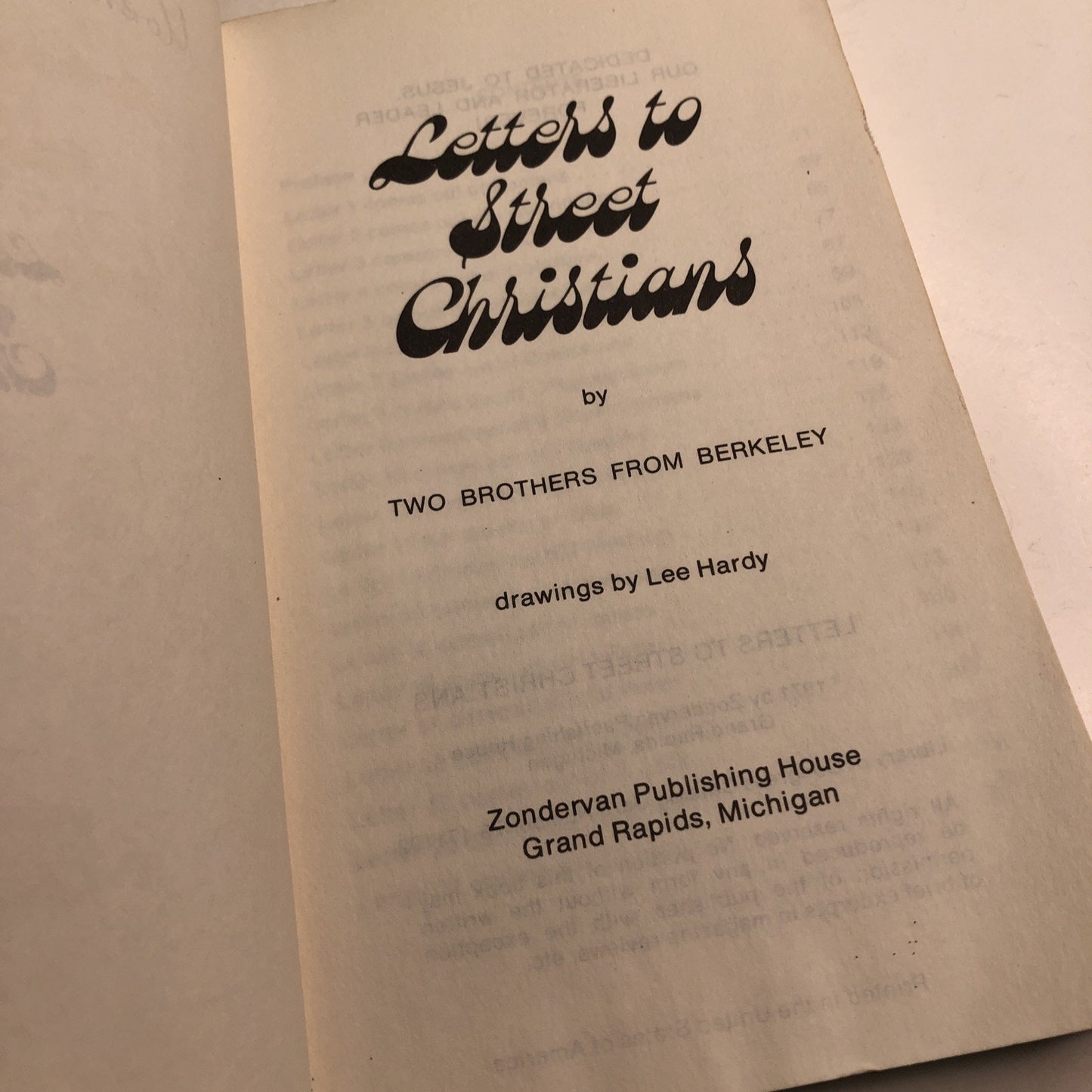 Letters to Street Christians by Two Brothers from Berkeley 1971 PB Hippie Bible