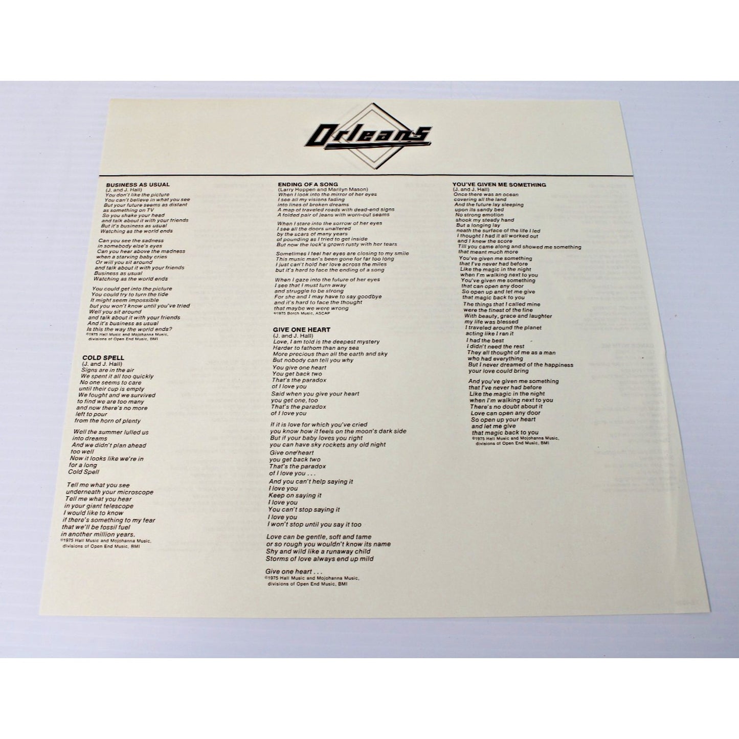 Orleans- Let There Be Music, 1975 Vinyl LP ASY1029 w/ Shrink & Hype- MINT
