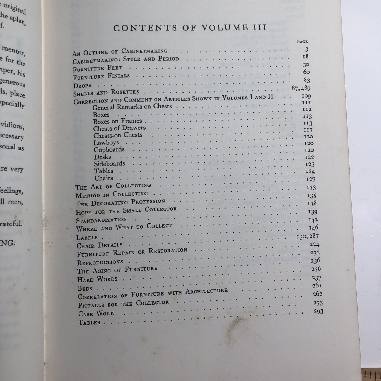FURNITURE TREASURY VOL III by W. NUTTING HB DJ ILLUST. 1933 10th Printing 1971