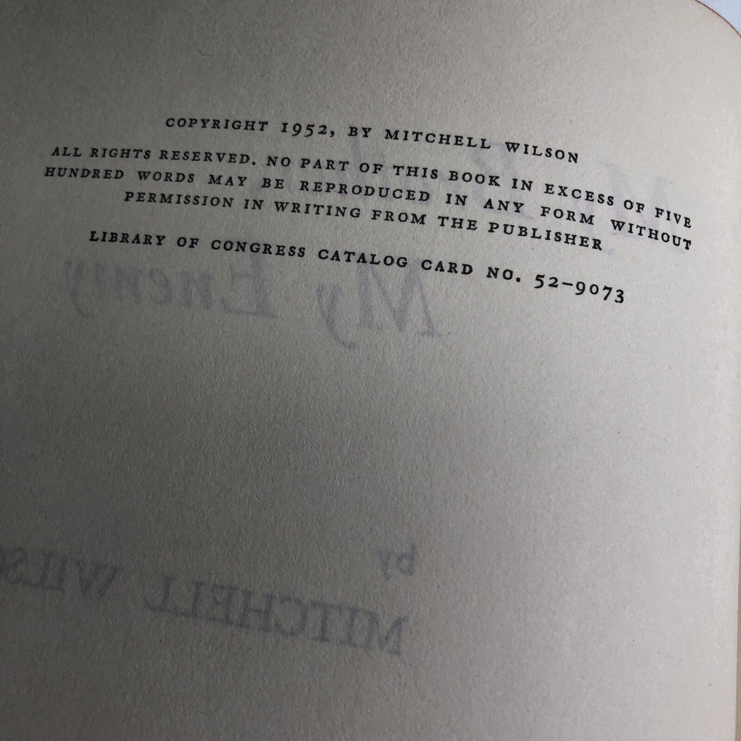 Vintage My Brother, My Enemy by Mitchell Wilson HC DJ BCE 1952