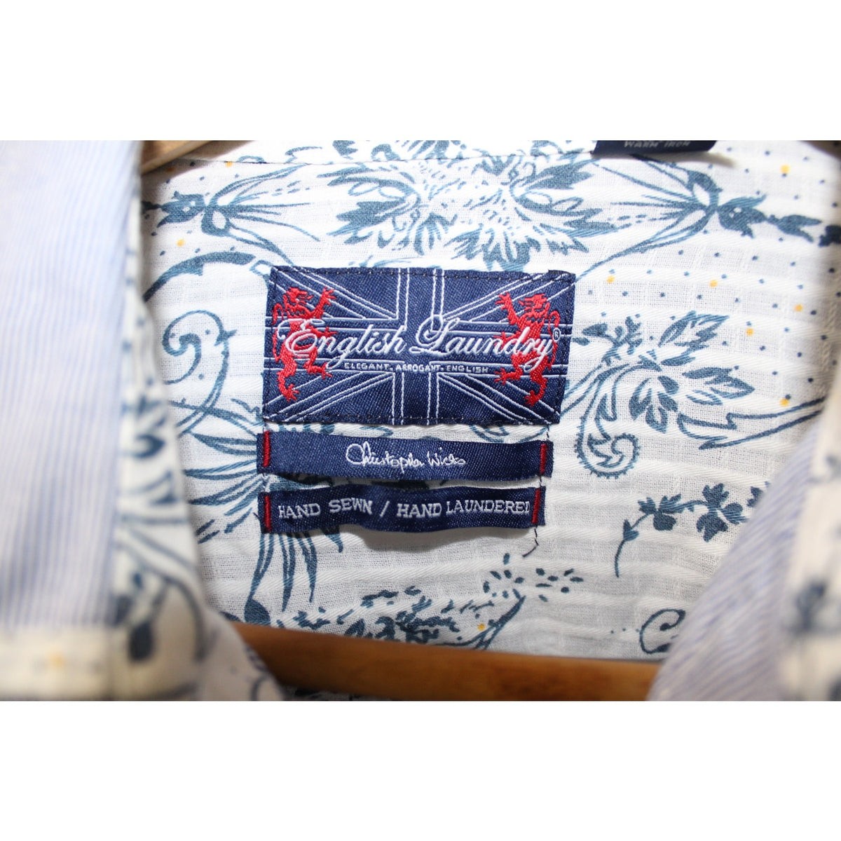 XL English Laundry Christopher Wicks Men's Seersucker Embroidered Button-Down