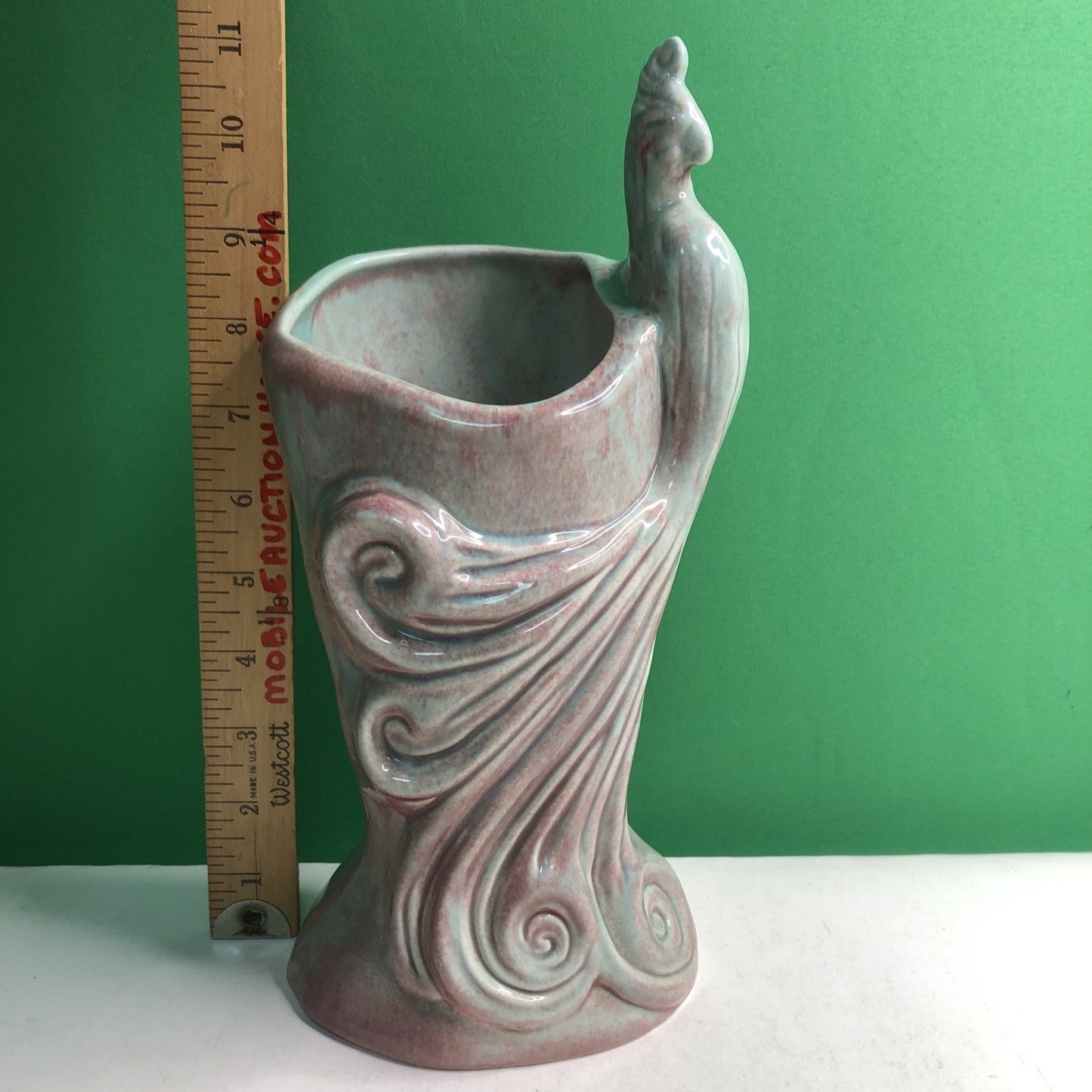 Vtg MCM CALIFORNIA CA Pottery - West Coast Pottery Peacock Vase Planter Figurine