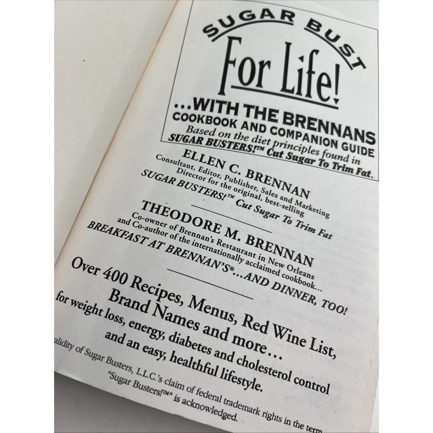 Sugar Bust for Life!... With the Brennans: Cookbook and Companion Guide - GOOD