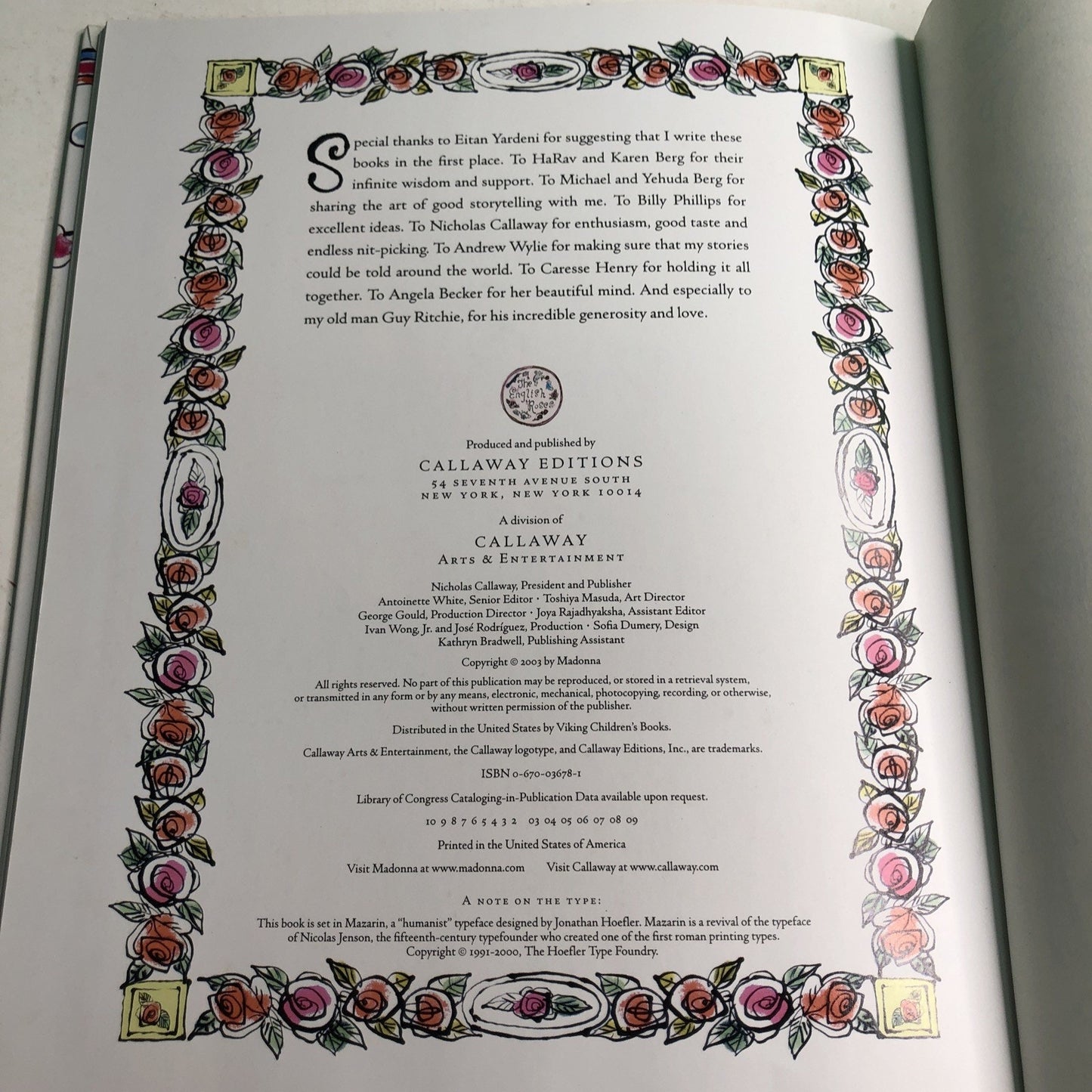The English Roses By Madonna First Edition 2003 HC