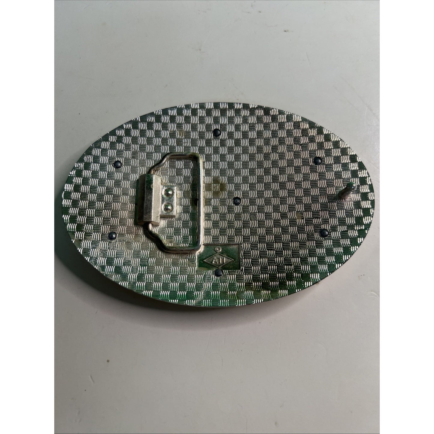 State of Arkansas Silver/Gold Tone Belt Buckle With Rhinestones Large 6” Wide