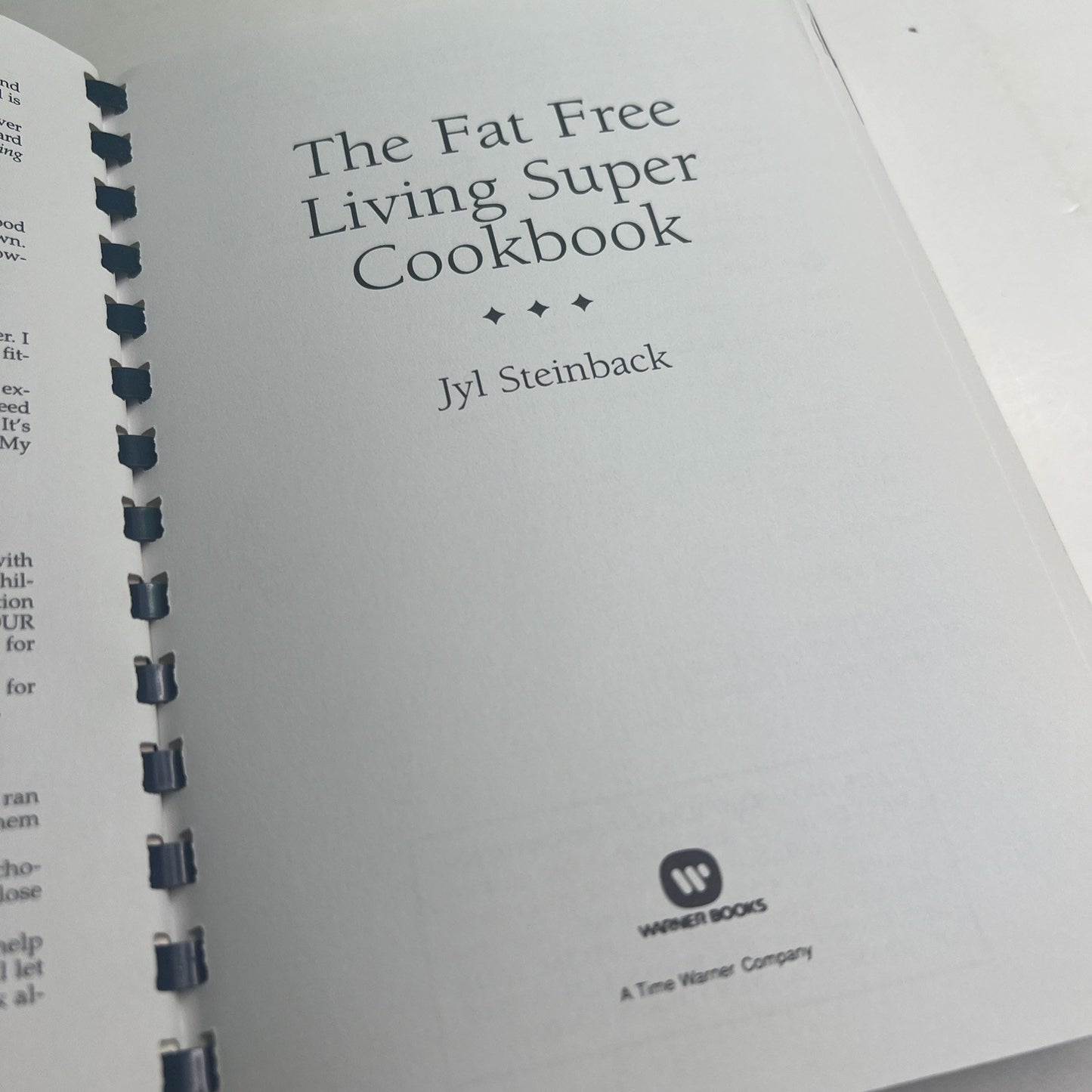 The Fat-Free Living Super Cookbook by Jyl Steinback Spiral 1997 1st Edition