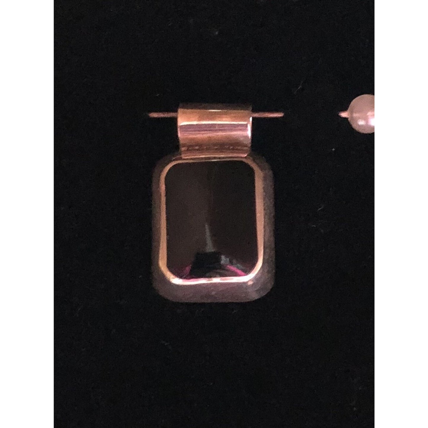 Vintage Black Onyx & Sterling Silver Pendant Mexico 925